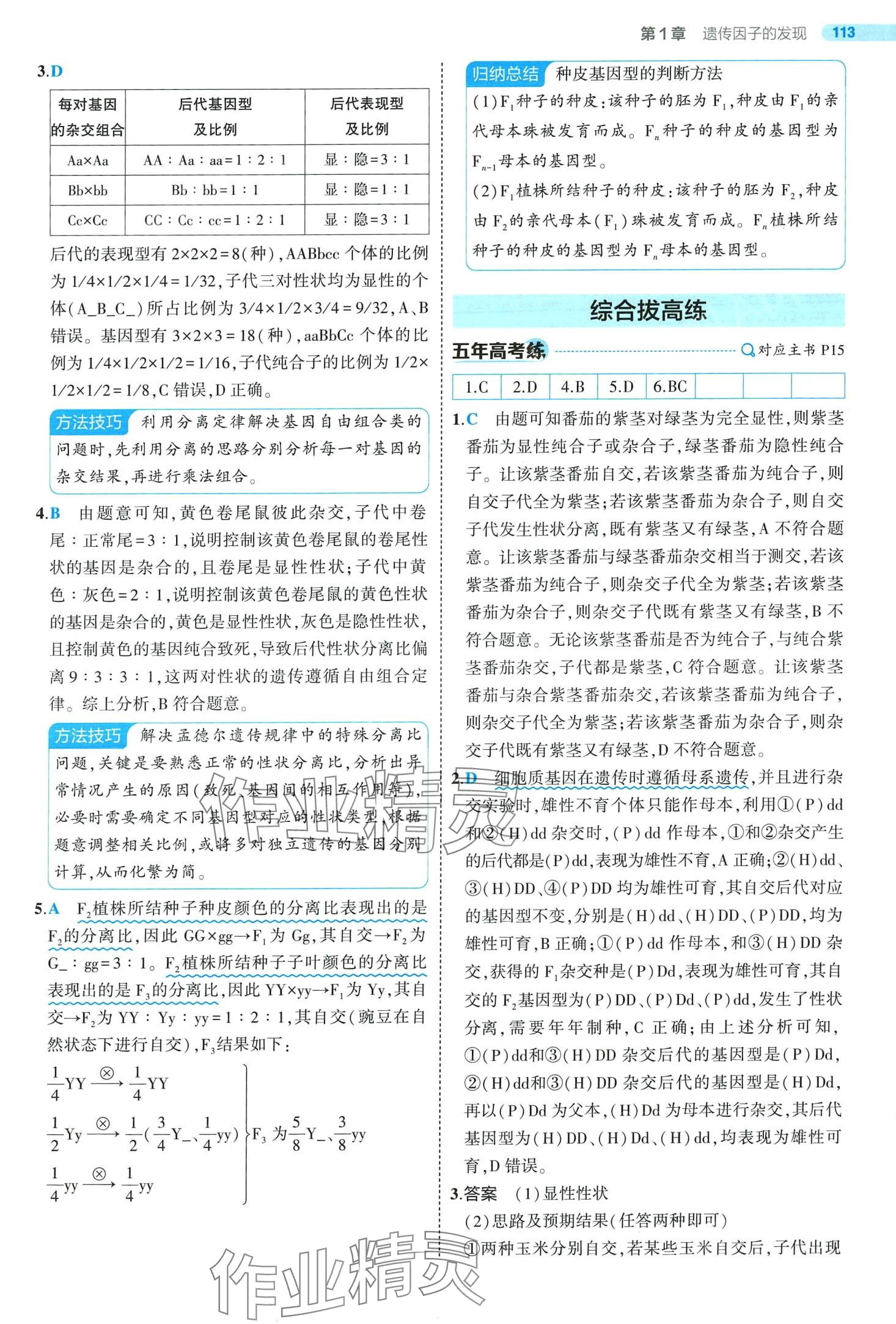 2024年5年高考3年模擬高中生物必修2人教版 第13頁