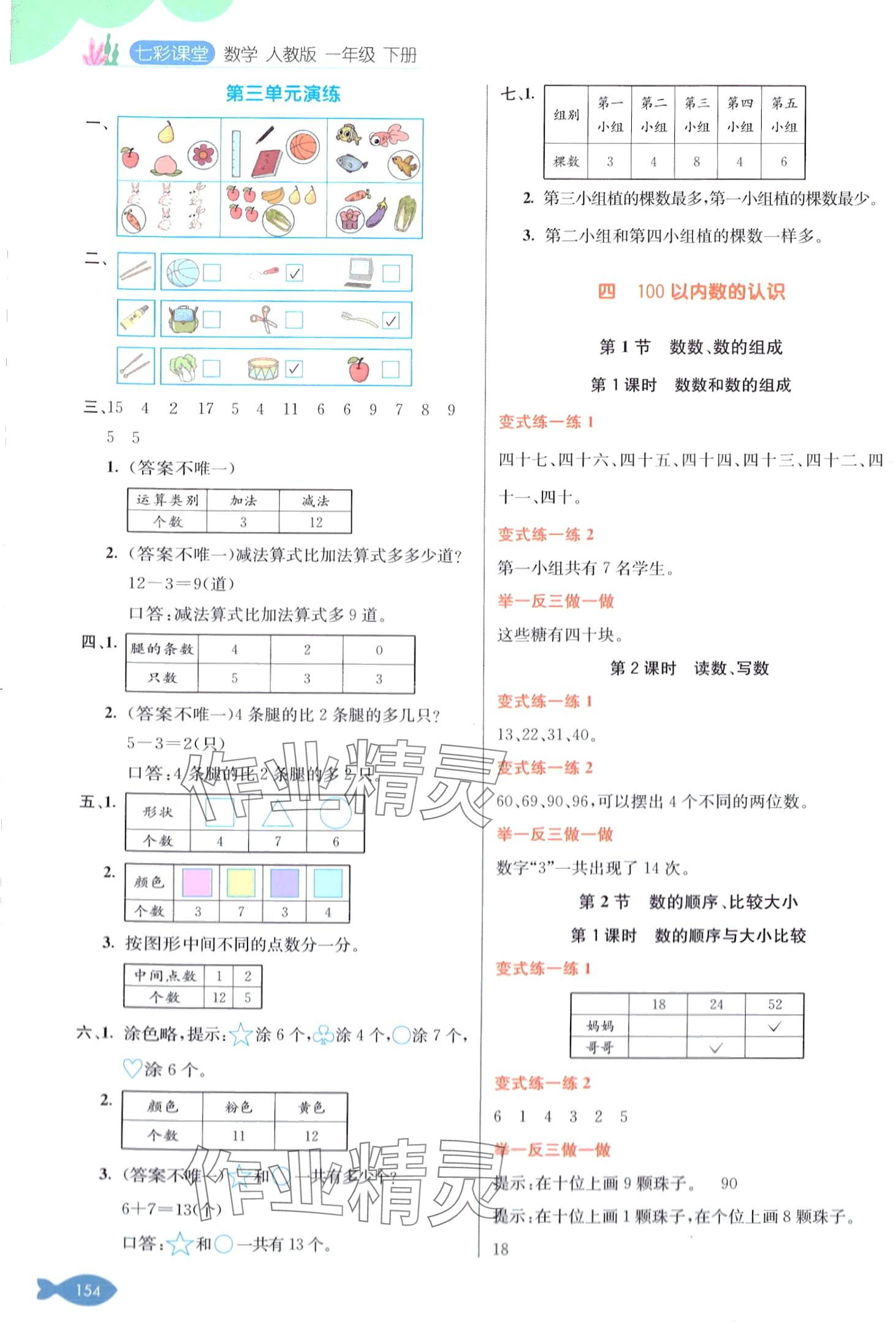 2024年七彩課堂一年級(jí)數(shù)學(xué)下冊人教版 第3頁