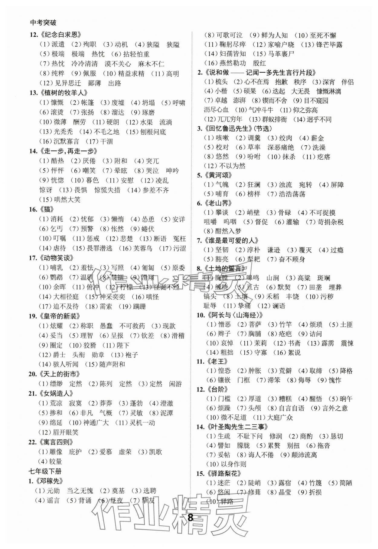 2024年中考突破語文 第8頁
