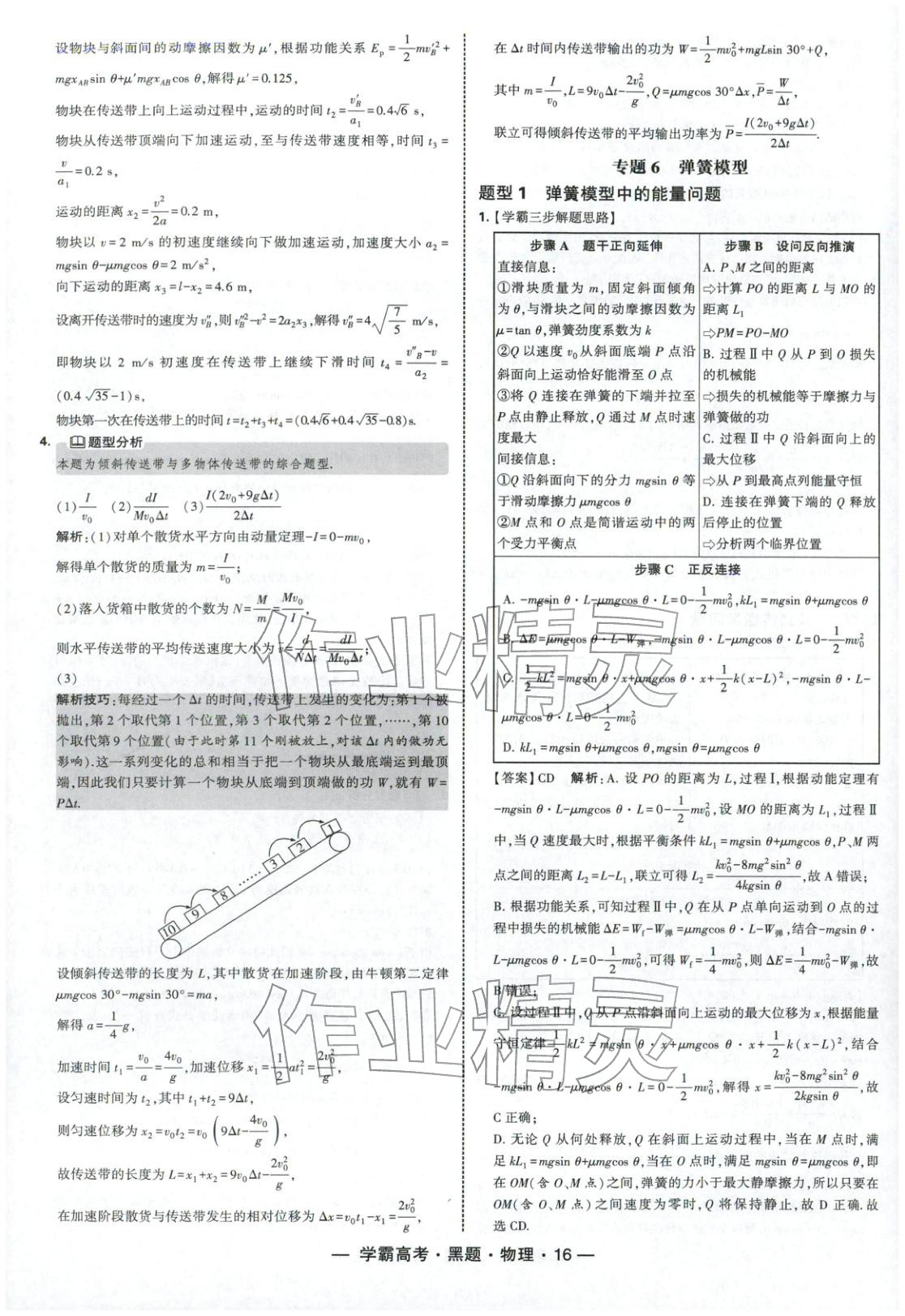 2025年学霸高考黑题物理人教版 参考答案第16页