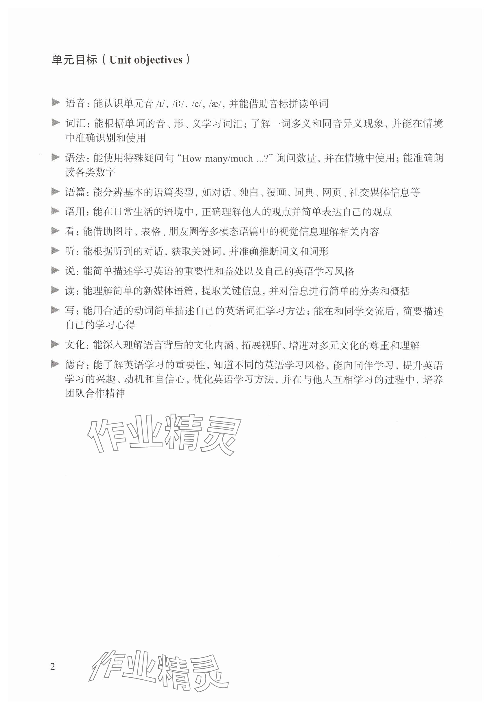 2025年教材课本七年级英语上册沪教版54制 参考答案第2页