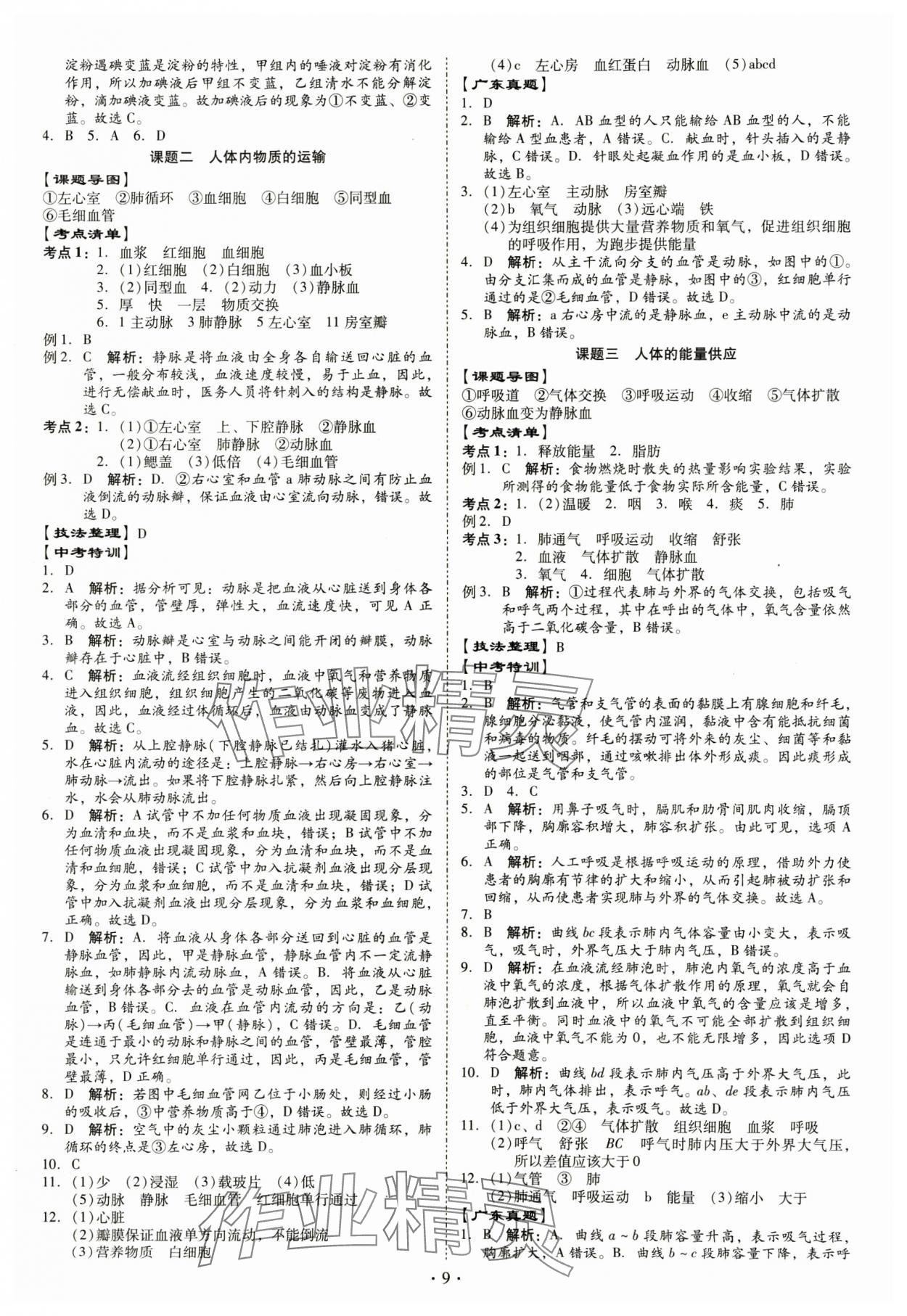 2025年金牌中考总复习生物&nbsp;第9页