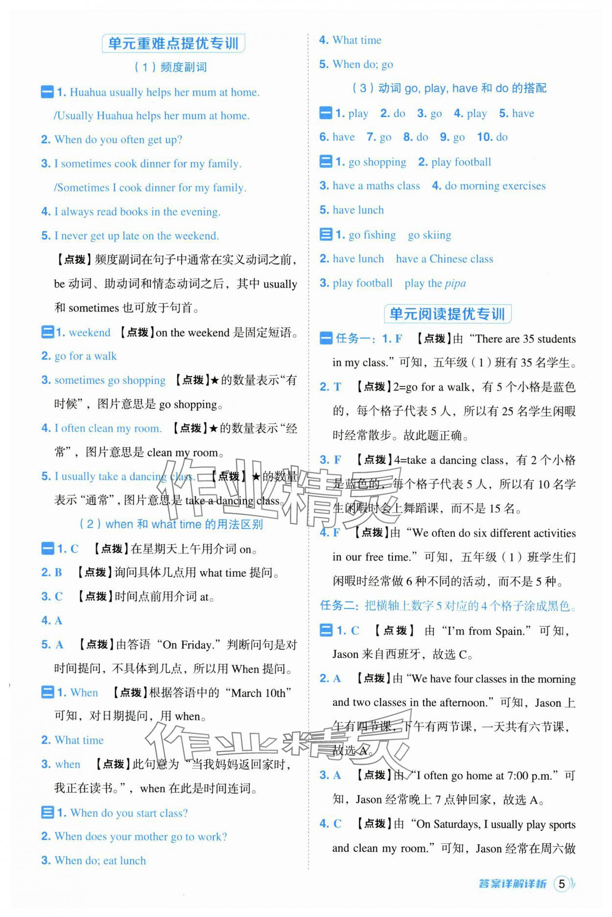 2025年綜合應(yīng)用創(chuàng)新題典中點(diǎn)五年級(jí)英語(yǔ)下冊(cè)人教版 參考答案第5頁(yè)