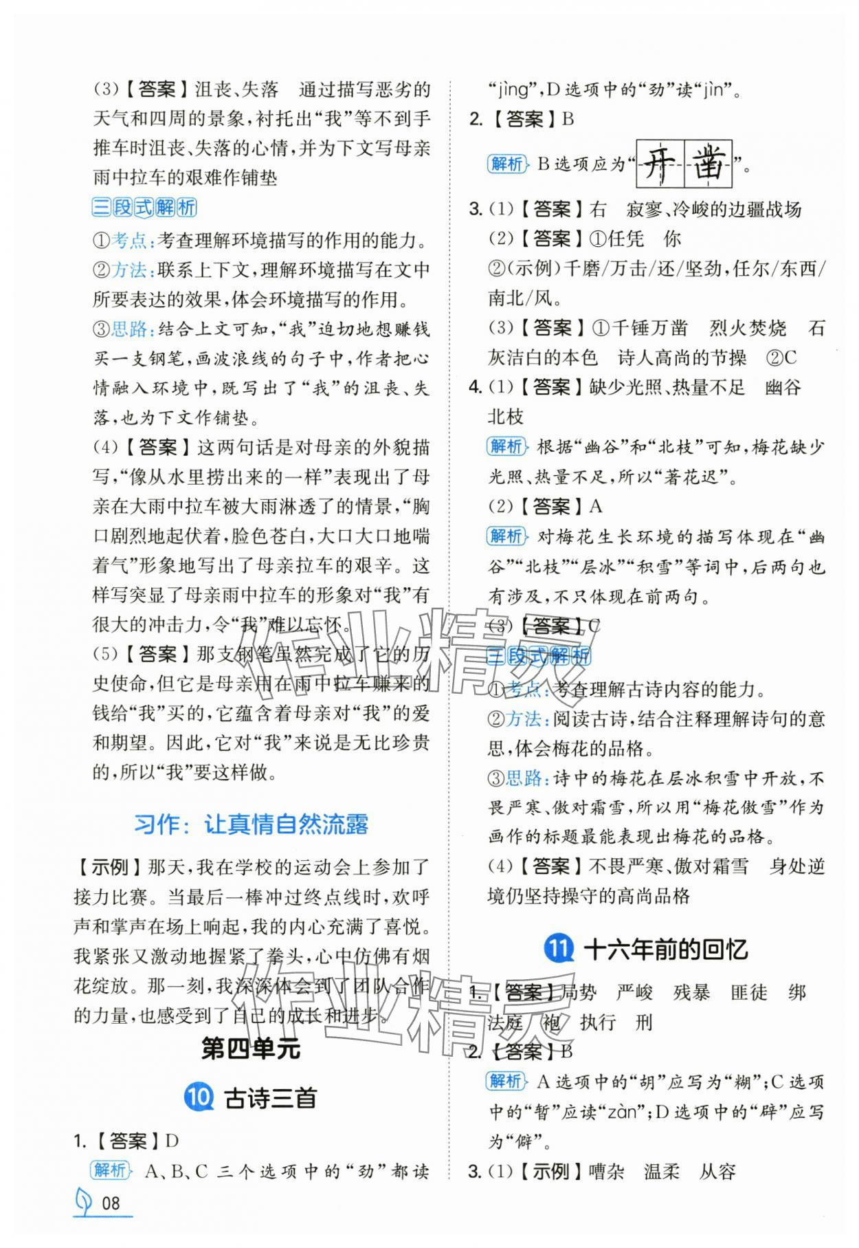 2025年一本同步訓練六年級語文下冊人教版浙江專版 第8頁