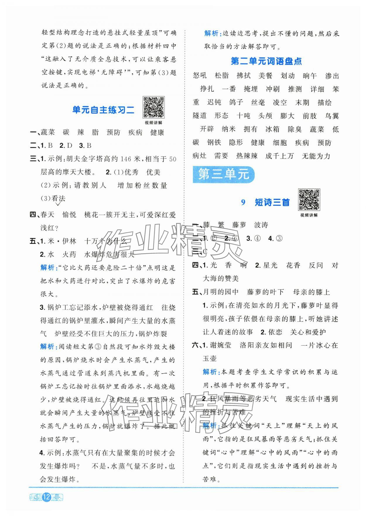 2024年陽光同學(xué)課時(shí)優(yōu)化作業(yè)四年級(jí)語文下冊(cè)人教版菏澤專版 第12頁