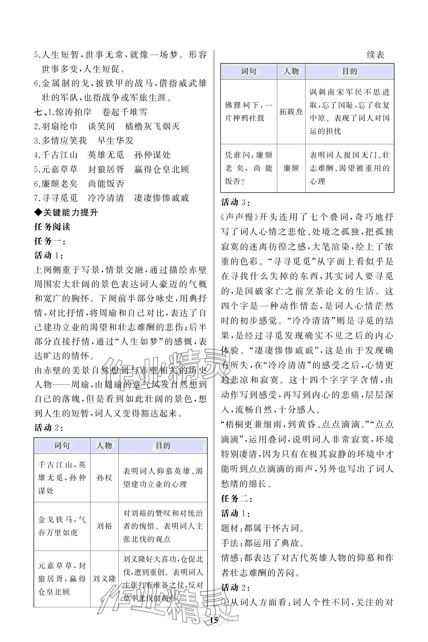 2024年同步解析與測評課時(shí)練人民教育出版社高中語文必修上冊人教版 第15頁