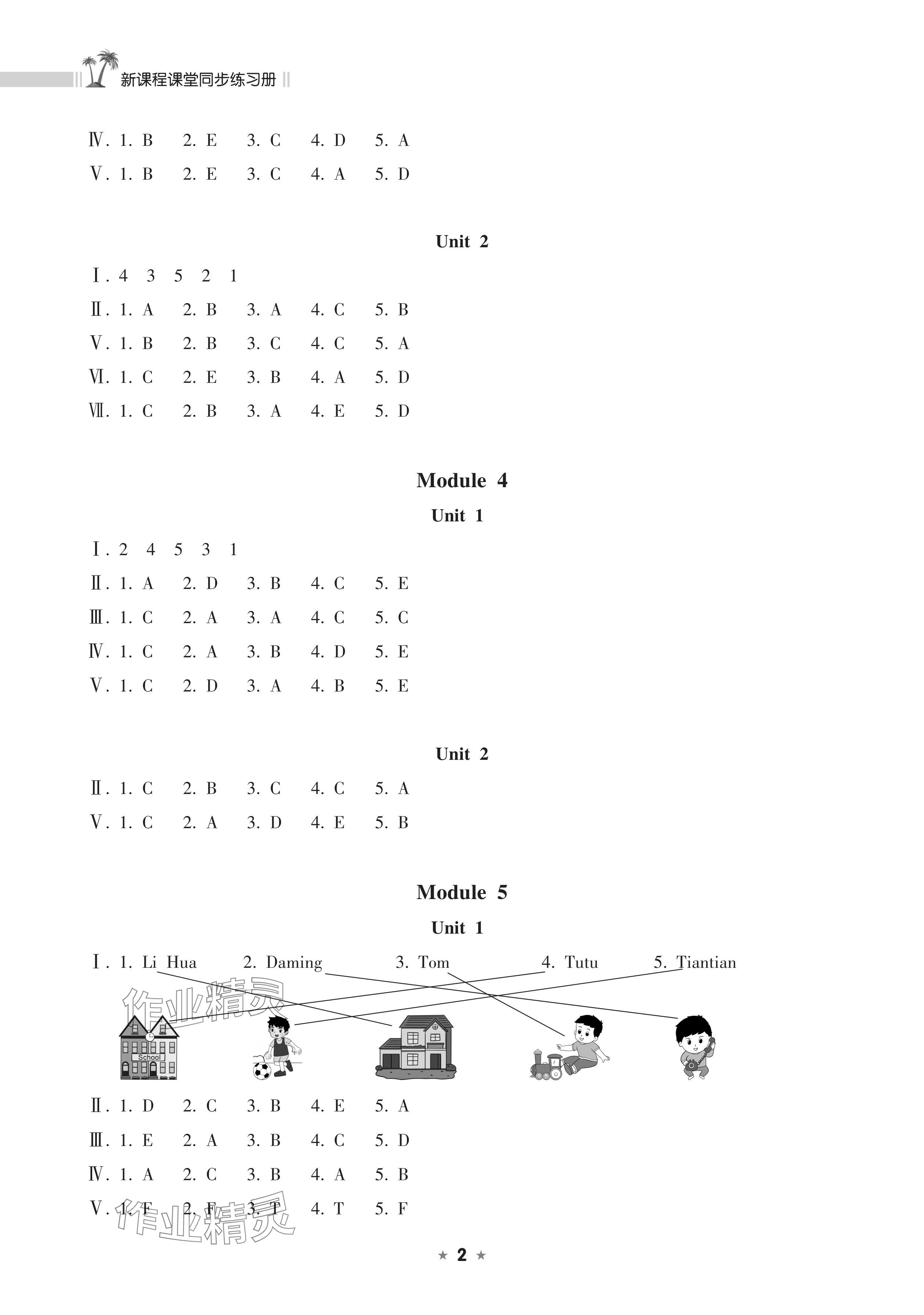 2024年新課程課堂同步練習(xí)冊三年級英語下冊外研版 參考答案第2頁