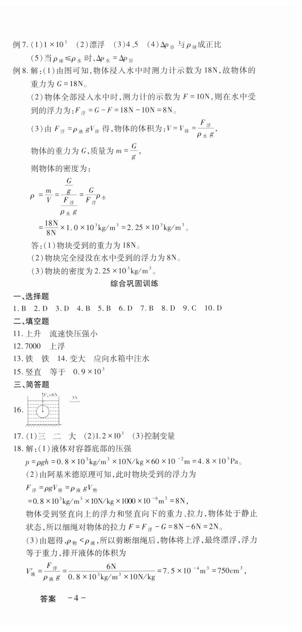 2025年本土假期作业巩固训练八年级物理教科版 第6页