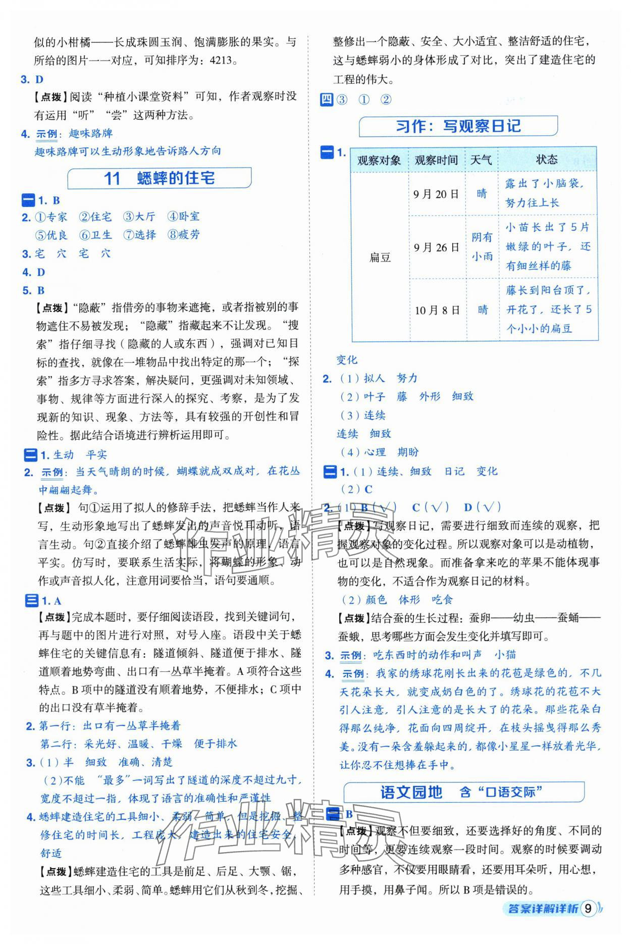 2025年綜合應(yīng)用創(chuàng)新題典中點(diǎn)四年級語文上冊人教版（Y專版）寧夏專版 第9頁