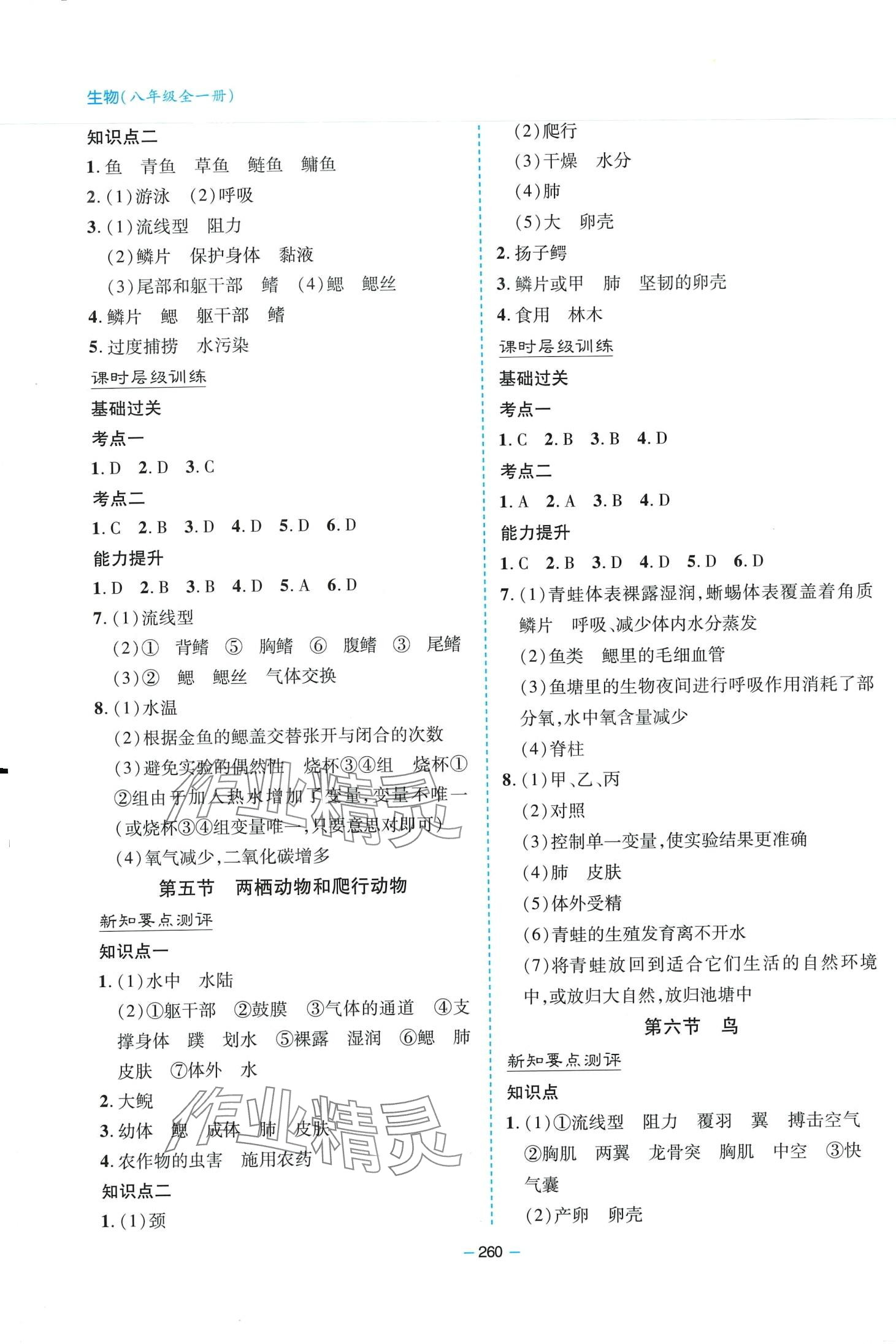 2024年新課堂學習與探究八年級生物全一冊人教版 第3頁