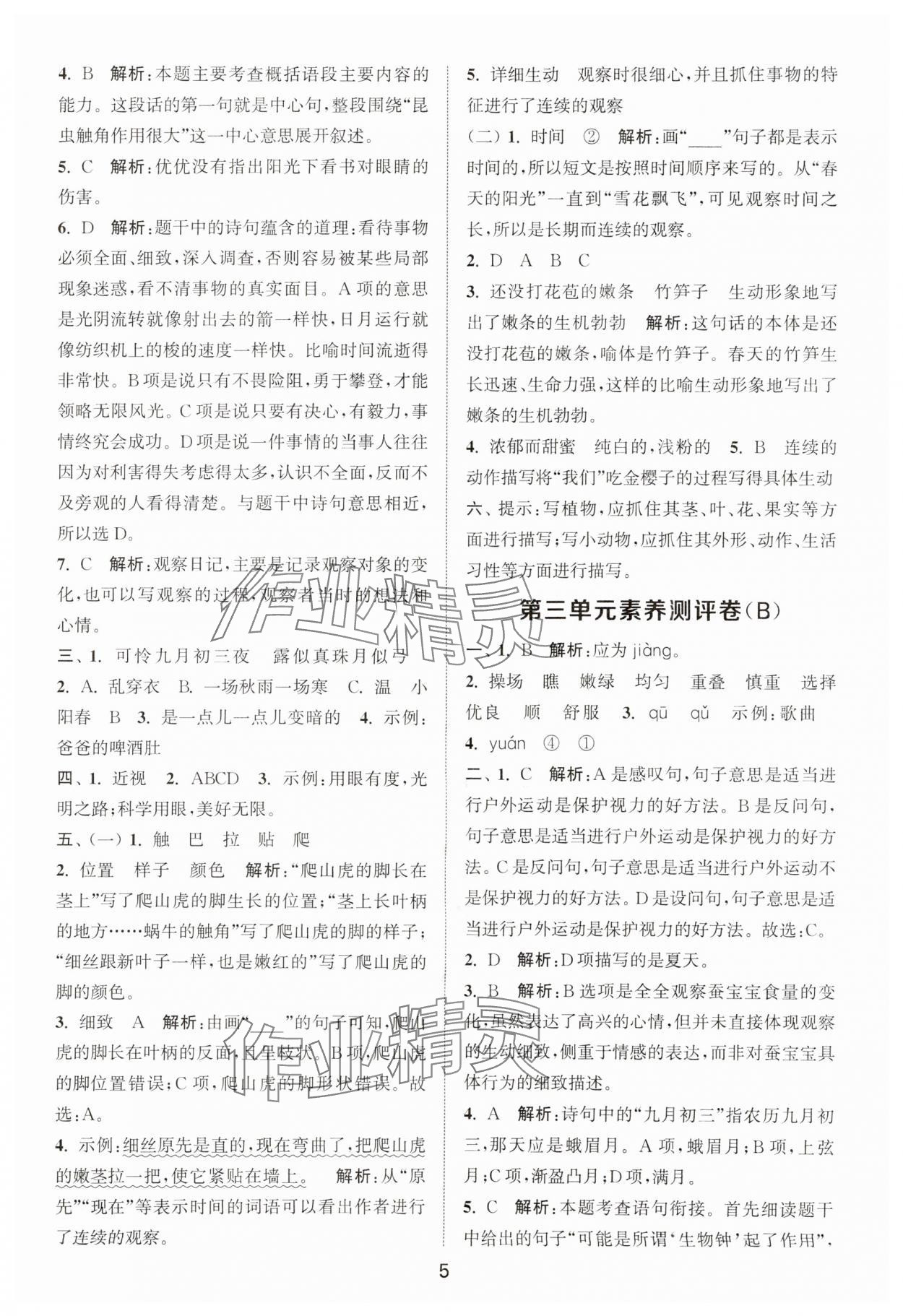 2025年通城學(xué)典全程測評卷四年級語文上冊人教版江蘇專版 第5頁