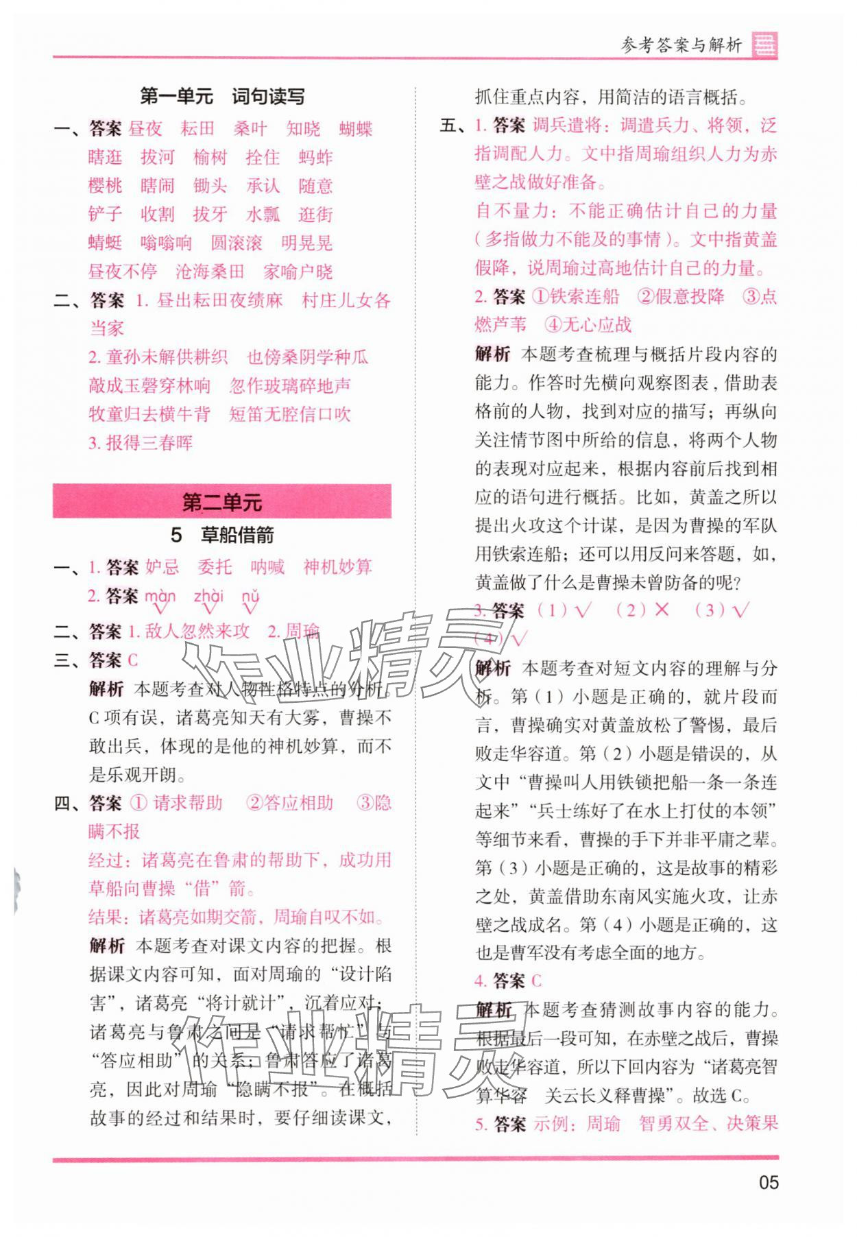 2025年木頭馬分層課課練五年級語文下冊人教版浙江專版 第5頁