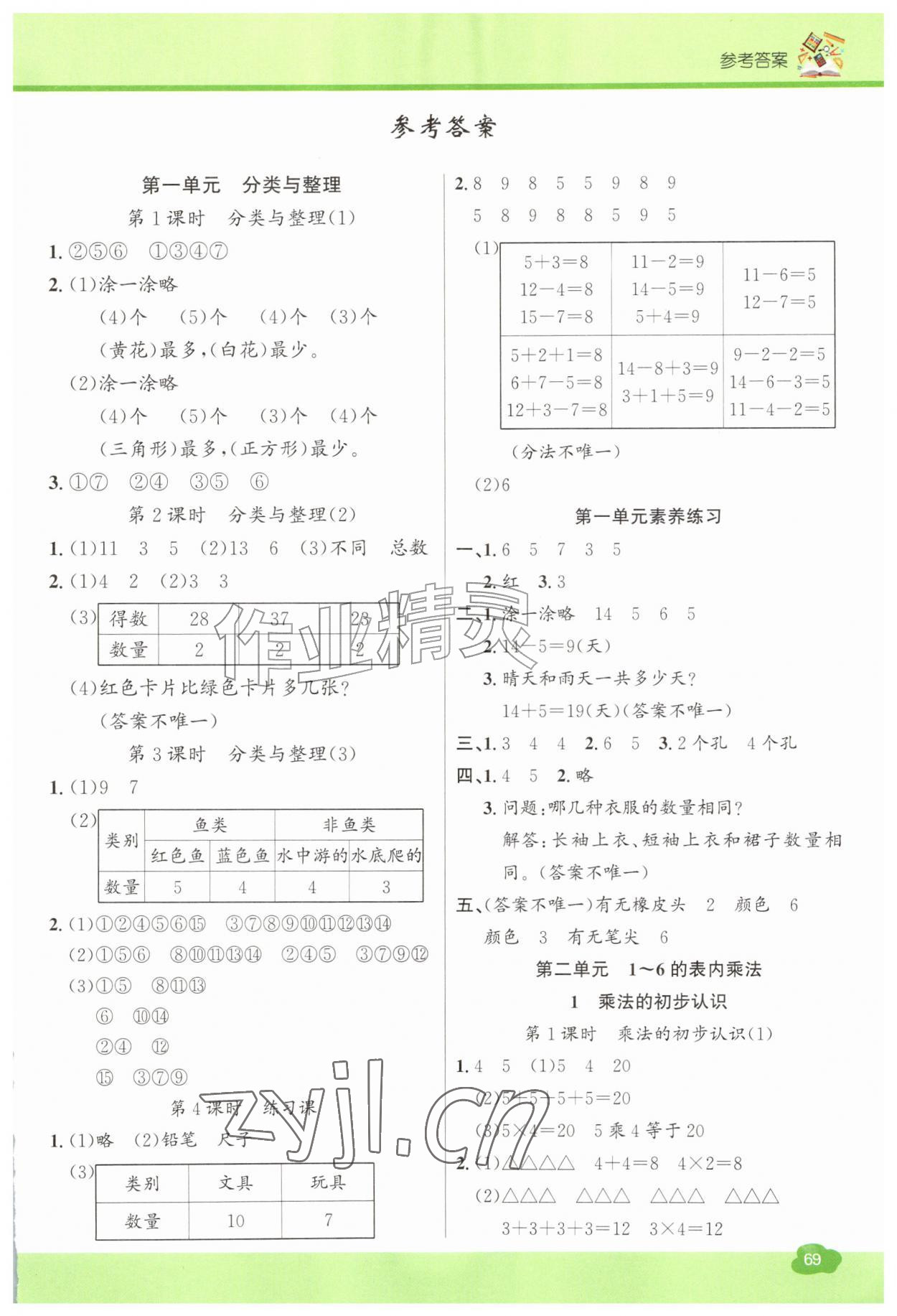 2026年名校课堂二年级数学上册人教版&nbsp;第1页