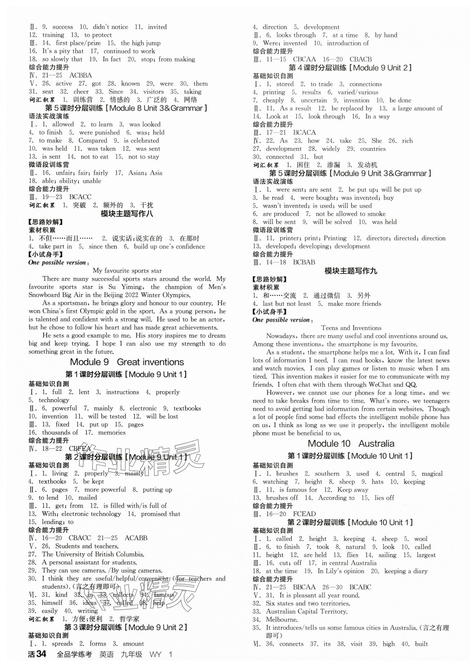 2025年全品学练考九年级英语全一册外研版广西专版 第10页