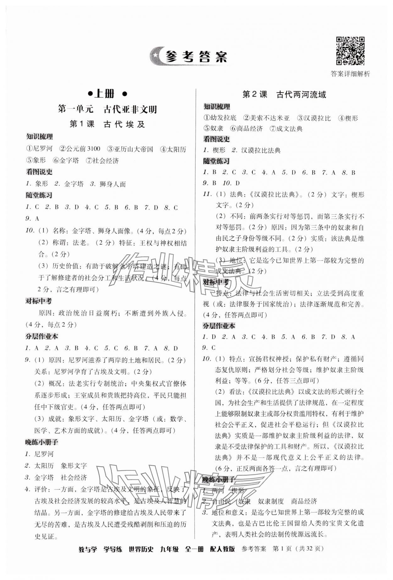 2024年教與學學導(dǎo)練九年級歷史全一冊人教版 第1頁