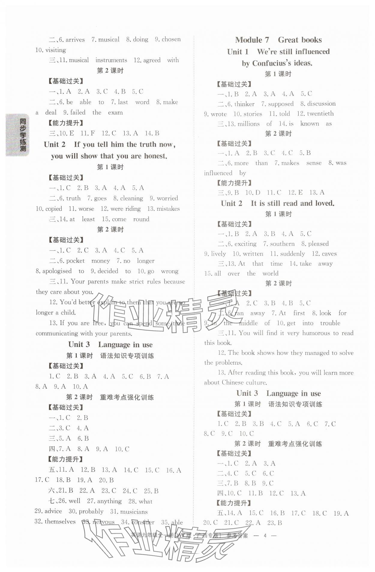 2024年全效學習同步學練測九年級英語全一冊外研版廣西專版 第4頁