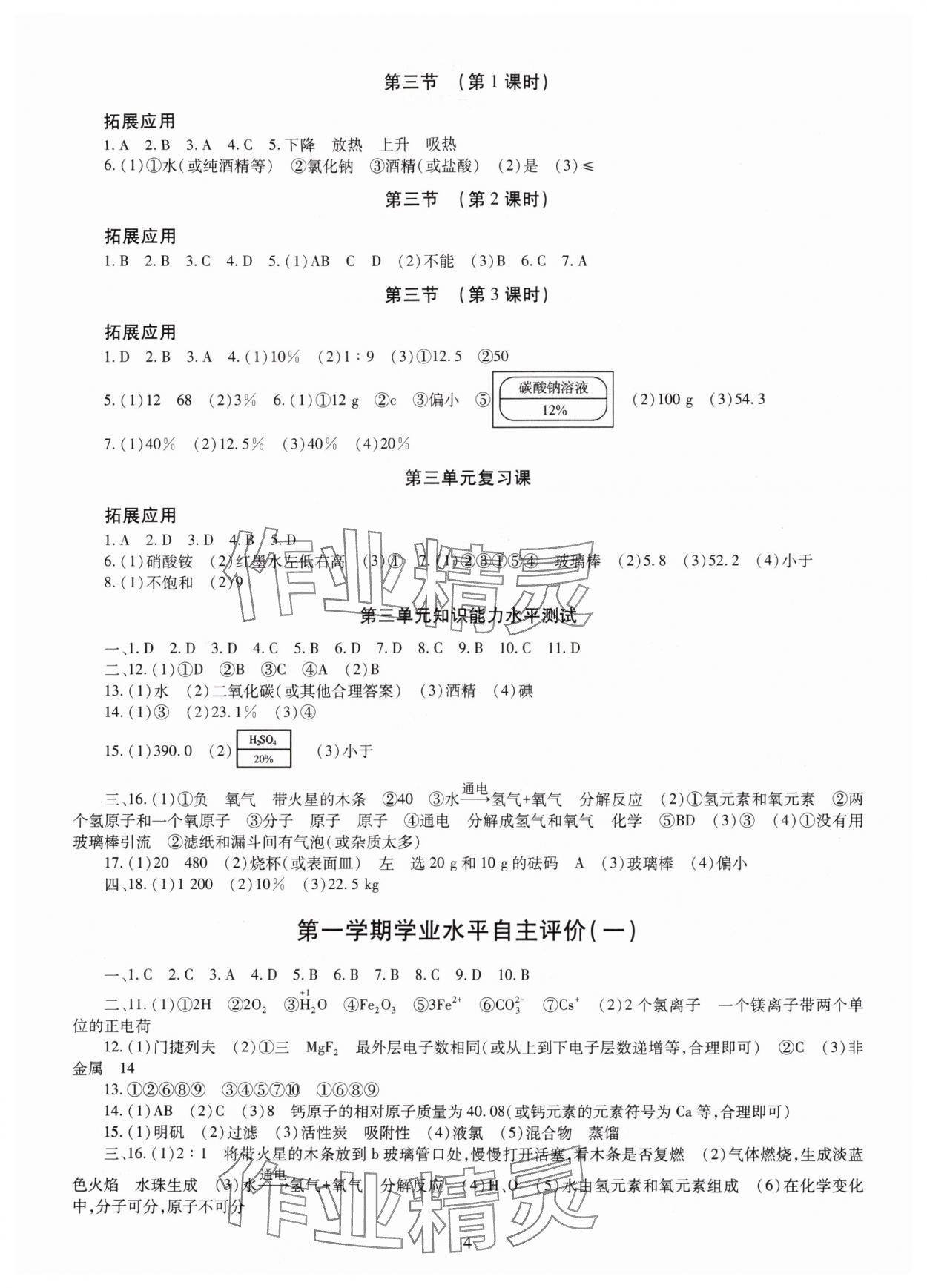 2025年智慧学习明天出版社九年级化学全一册人教版 第4页