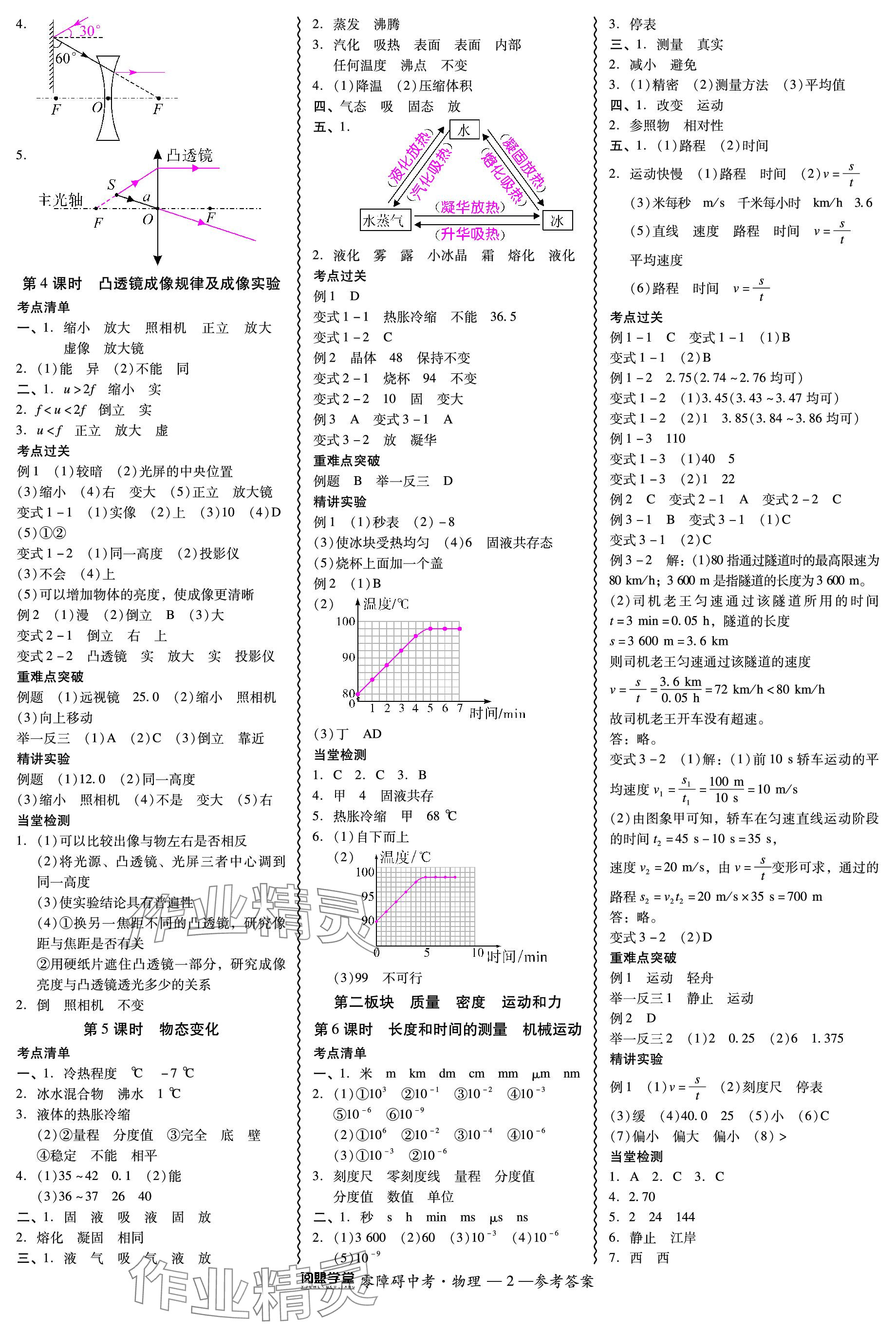 2024年零障礙中考物理中考廣東專版 參考答案第2頁