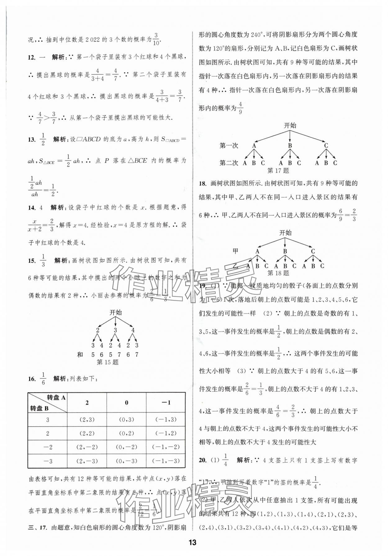 2024年通城学典全程测评卷九年级数学全一册苏科版 参考答案第13页