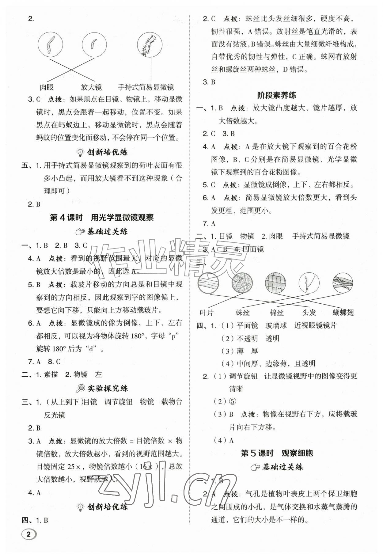 2026年综合应用创新题典中点五年级科学上册教科版&nbsp;参考答案第2页