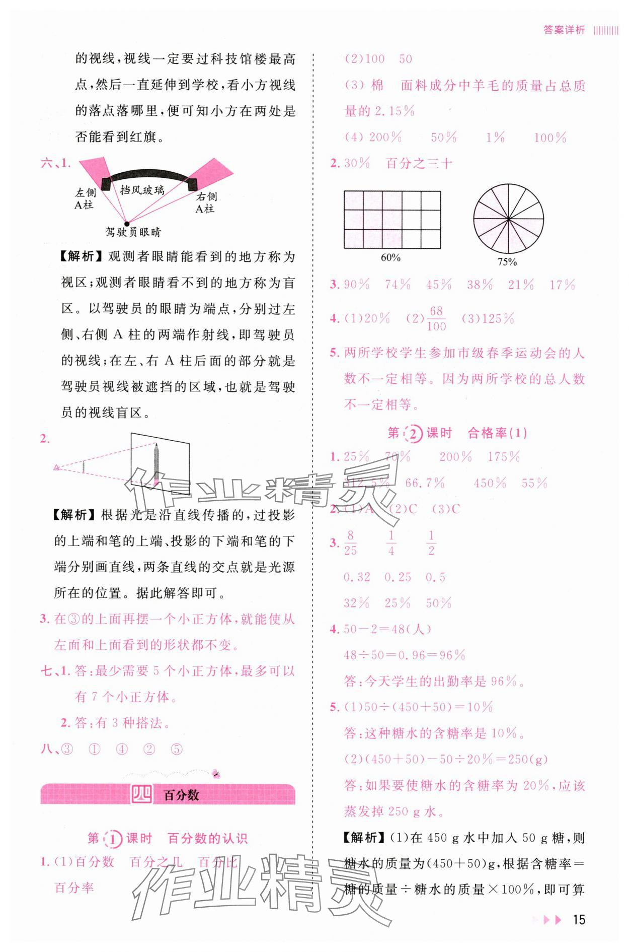 2025年訓(xùn)練達(dá)人六年級(jí)數(shù)學(xué)上冊(cè)北師大版 參考答案第15頁