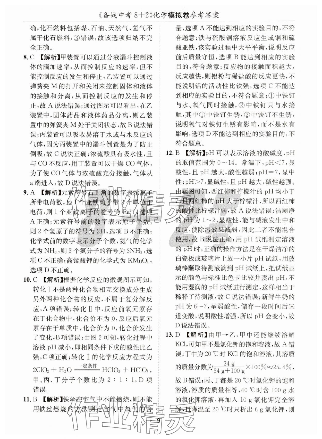2025年中考密卷8加2化學(xué) 第9頁