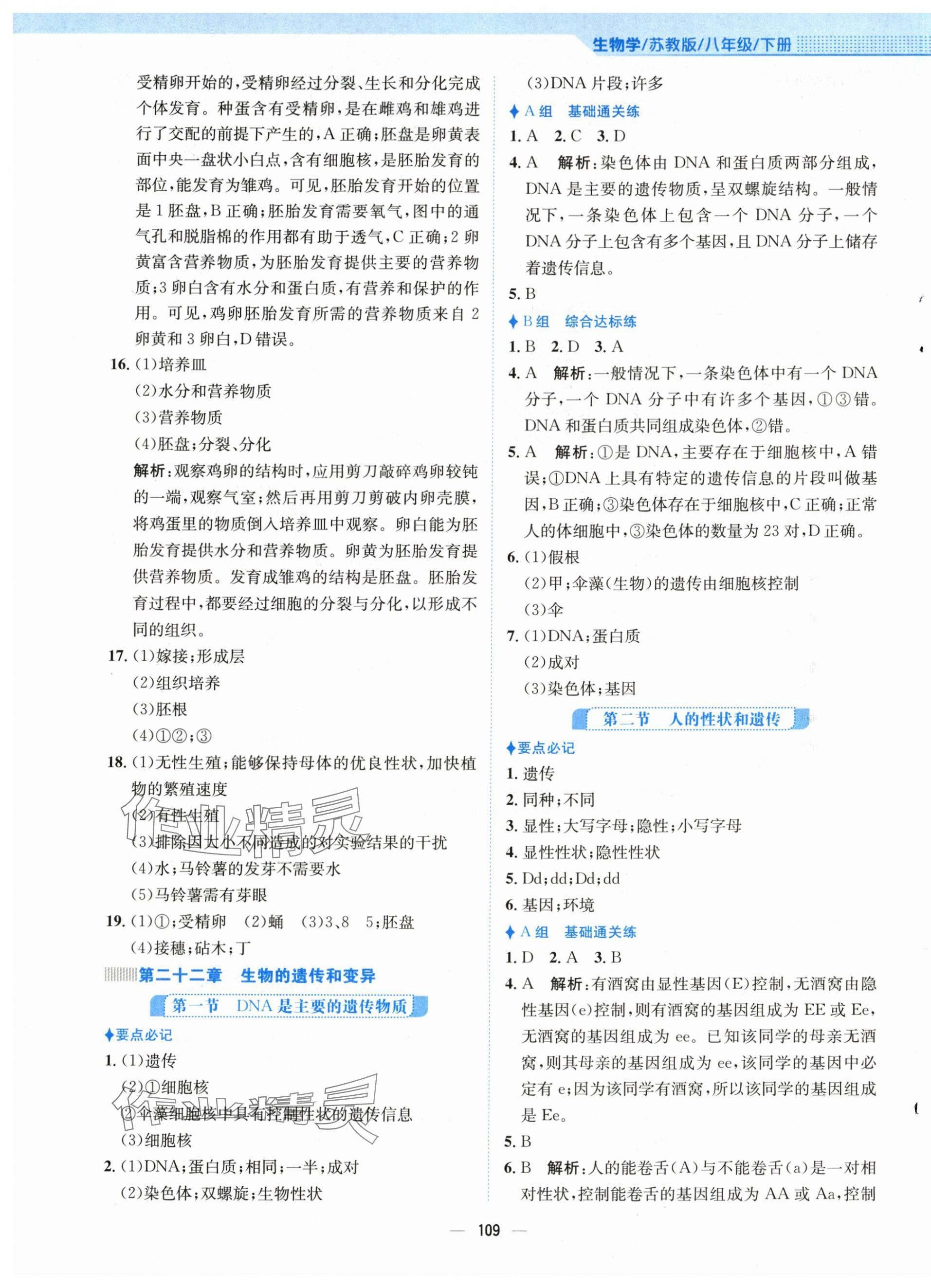 2024年新編基礎(chǔ)訓(xùn)練八年級(jí)生物下冊(cè)蘇教版 第5頁