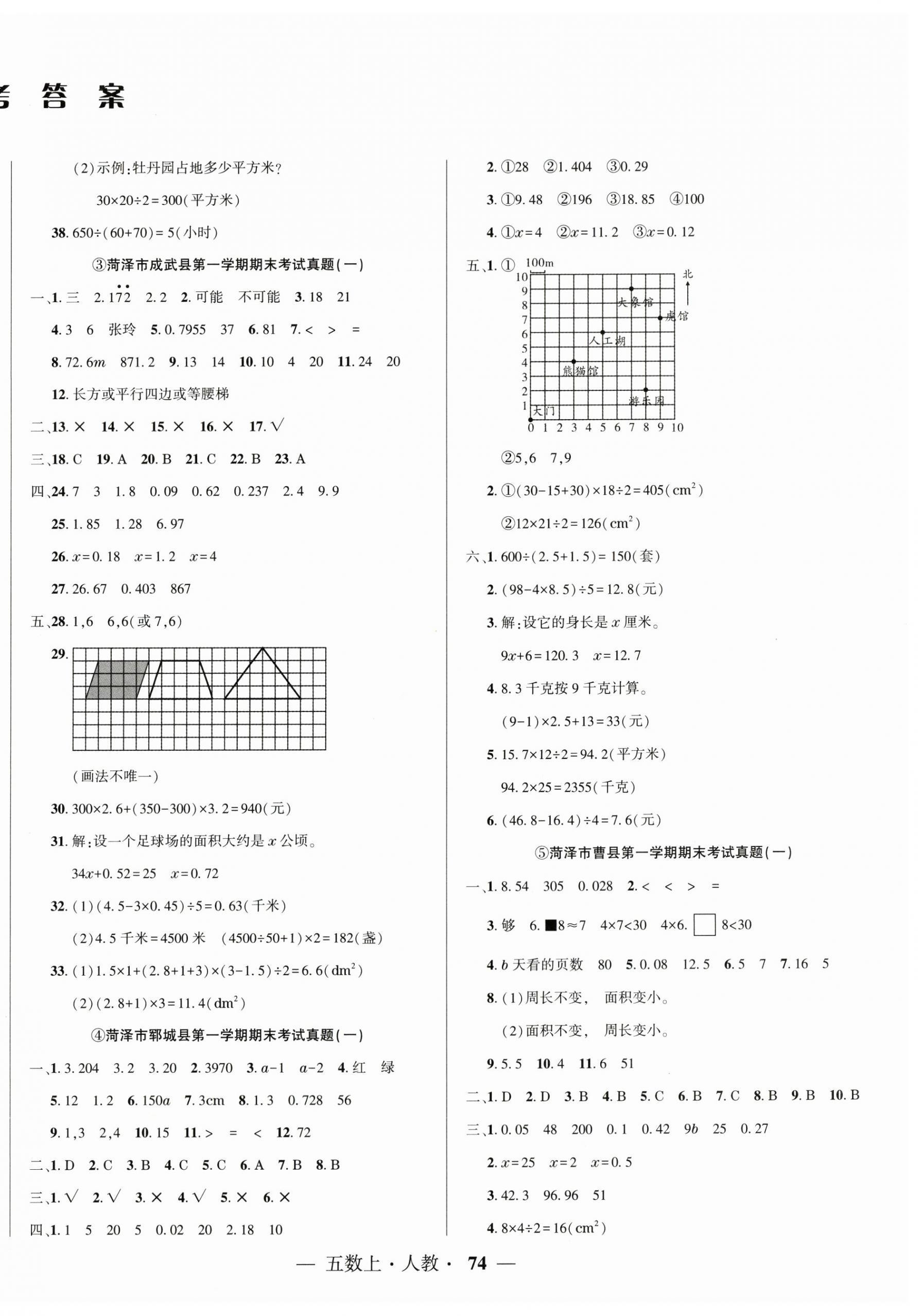 2024年菏澤真題匯編五年級(jí)數(shù)學(xué)上冊(cè)人教版菏澤專(zhuān)版 第2頁(yè)