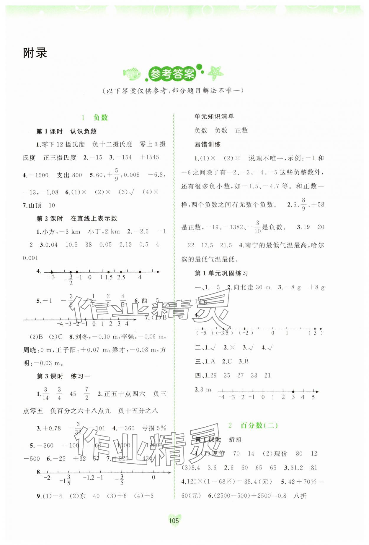 2024年新課程學習與測評同步學習六年級數學下冊人教版 第1頁