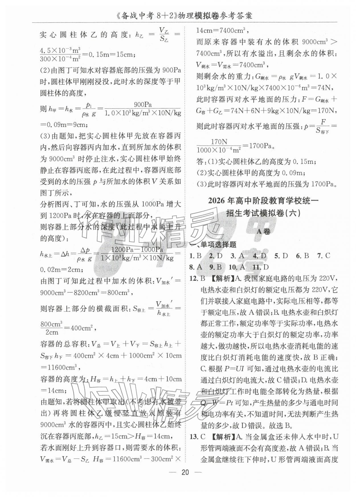 2026年中考密卷8+2物理&nbsp;第20頁