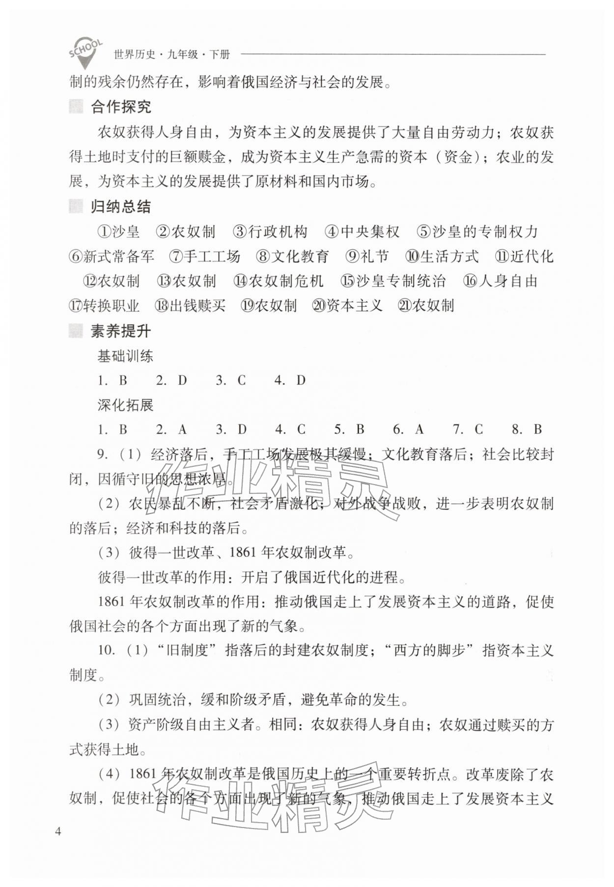 2026年新课程问题解决导学方案九年级历史下册人教版&nbsp;第4页