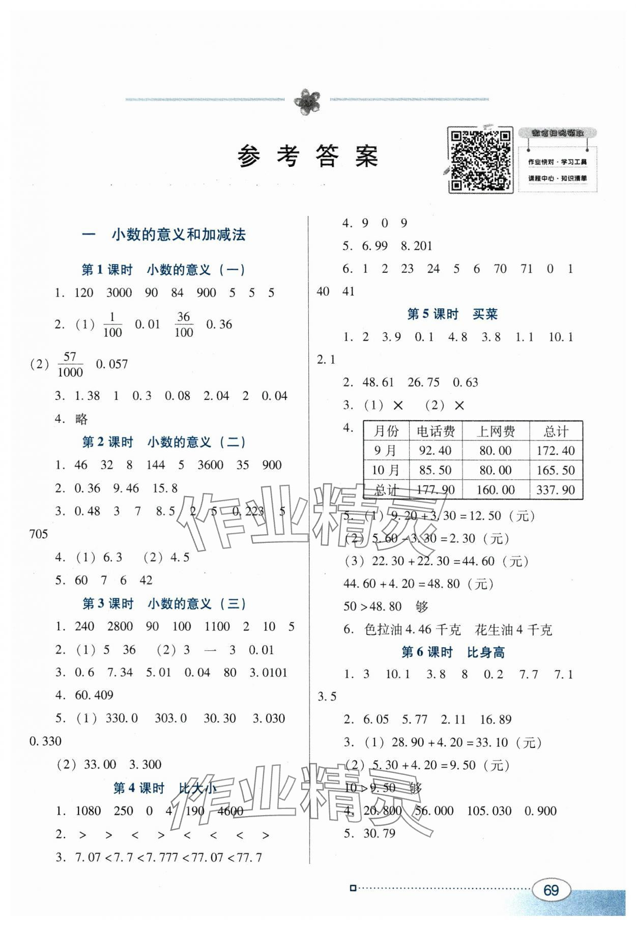 2024年南方新课堂金牌学案四年级数学下册北师大版 第1页