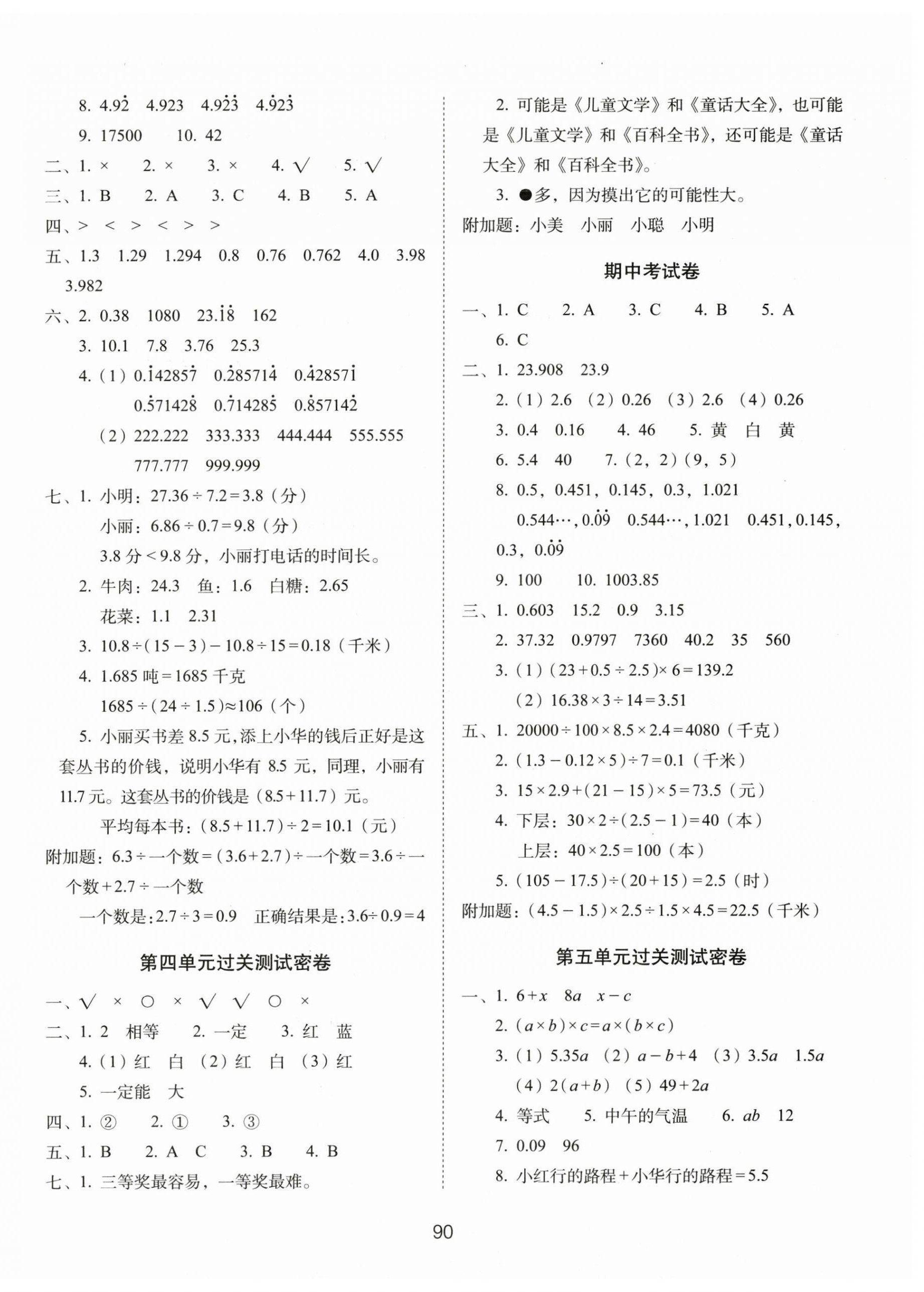 2024年期末沖刺100分完全試卷五年級數(shù)學(xué)上冊人教版 第2頁