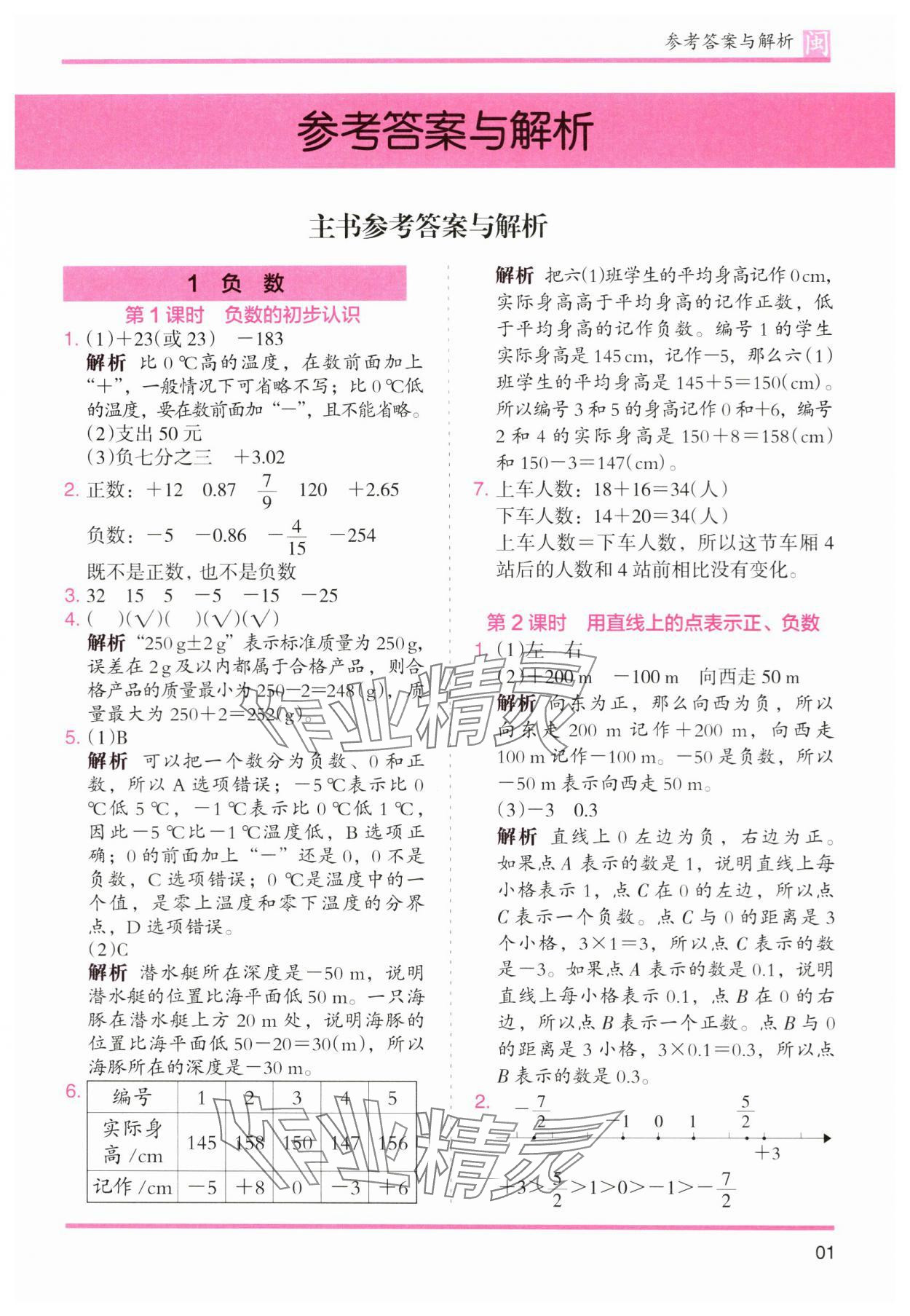 2024年木頭馬分層課課練六年級(jí)數(shù)學(xué)下冊(cè)人教版福建專版 第1頁(yè)