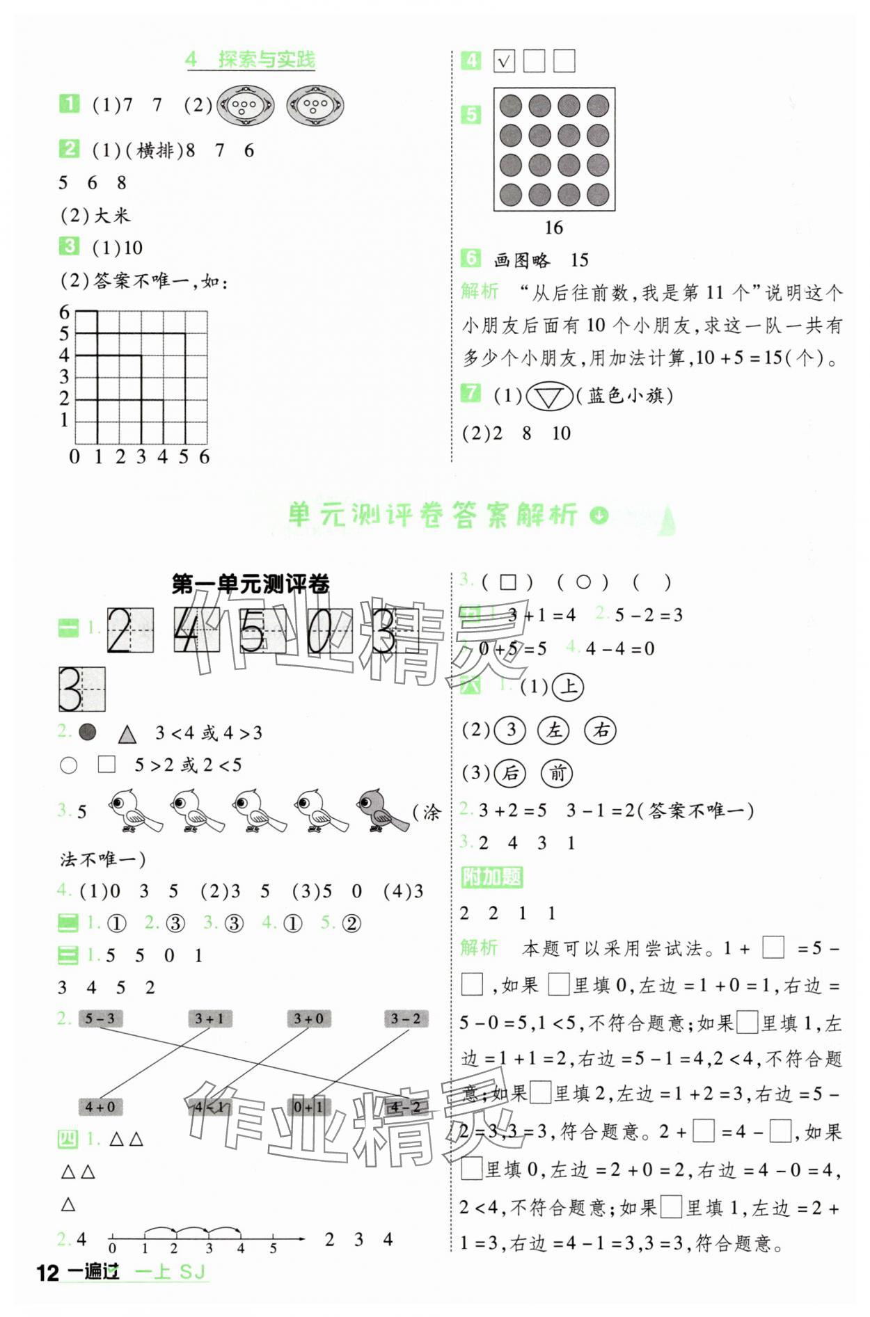 2025年一遍过一年级数学上册苏教版 第12页