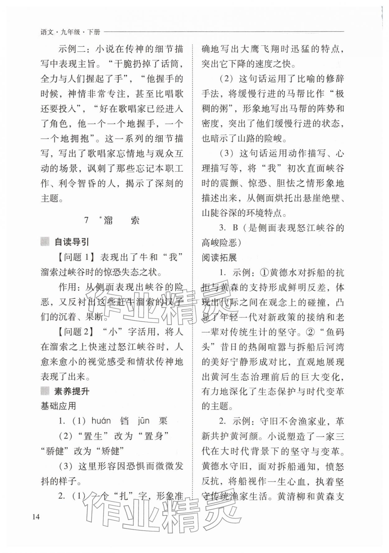 2026年新课程问题解决导学方案九年级语文下册人教版&nbsp;第14页