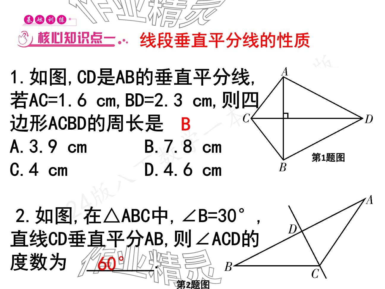 2025年一本通武漢出版社八年級(jí)數(shù)學(xué)下冊(cè)北師大版核心板 參考答案第46頁