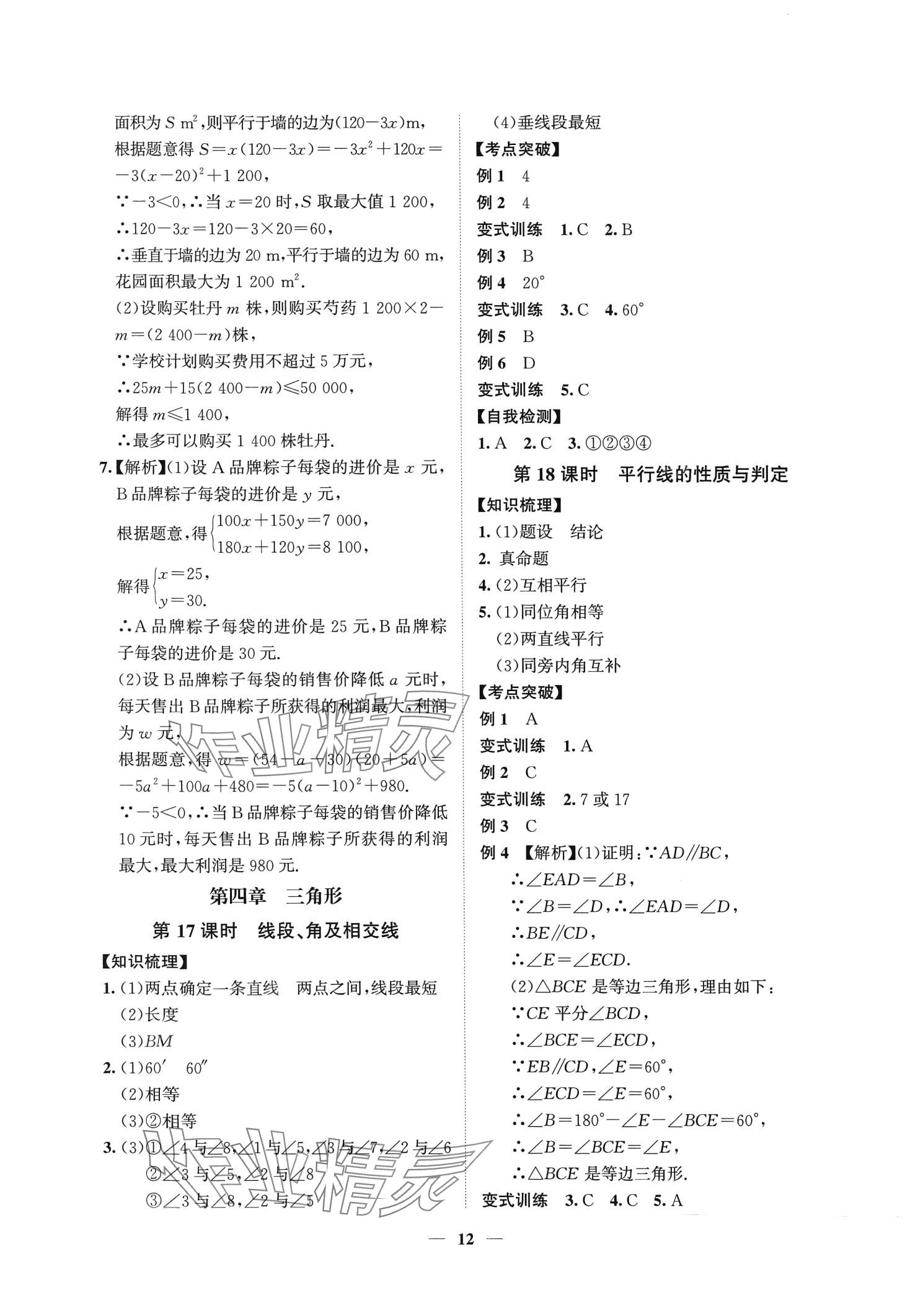 2024年中考领航数学湖南专版&nbsp;第12页