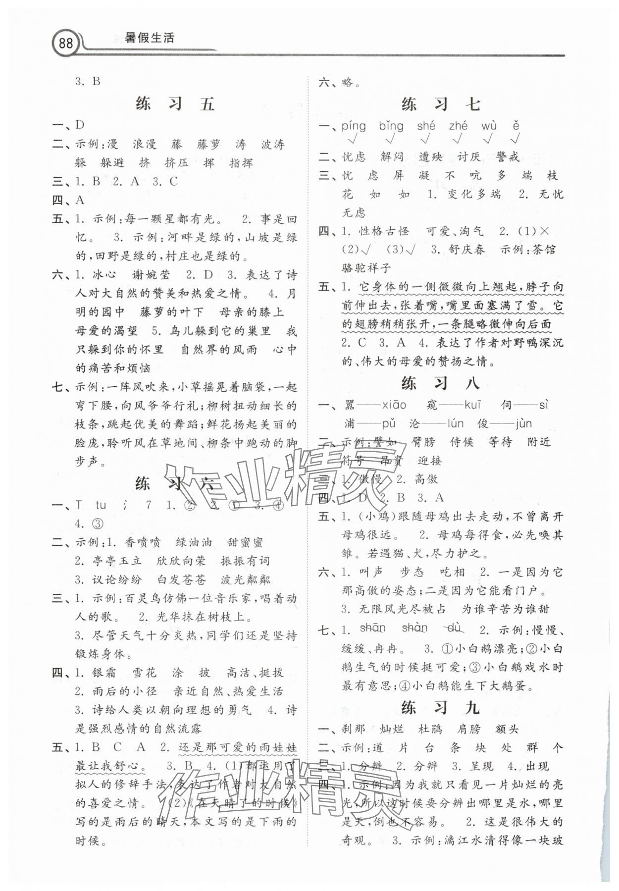 2025年暑假生活河北美术出版社四年级语文 第2页