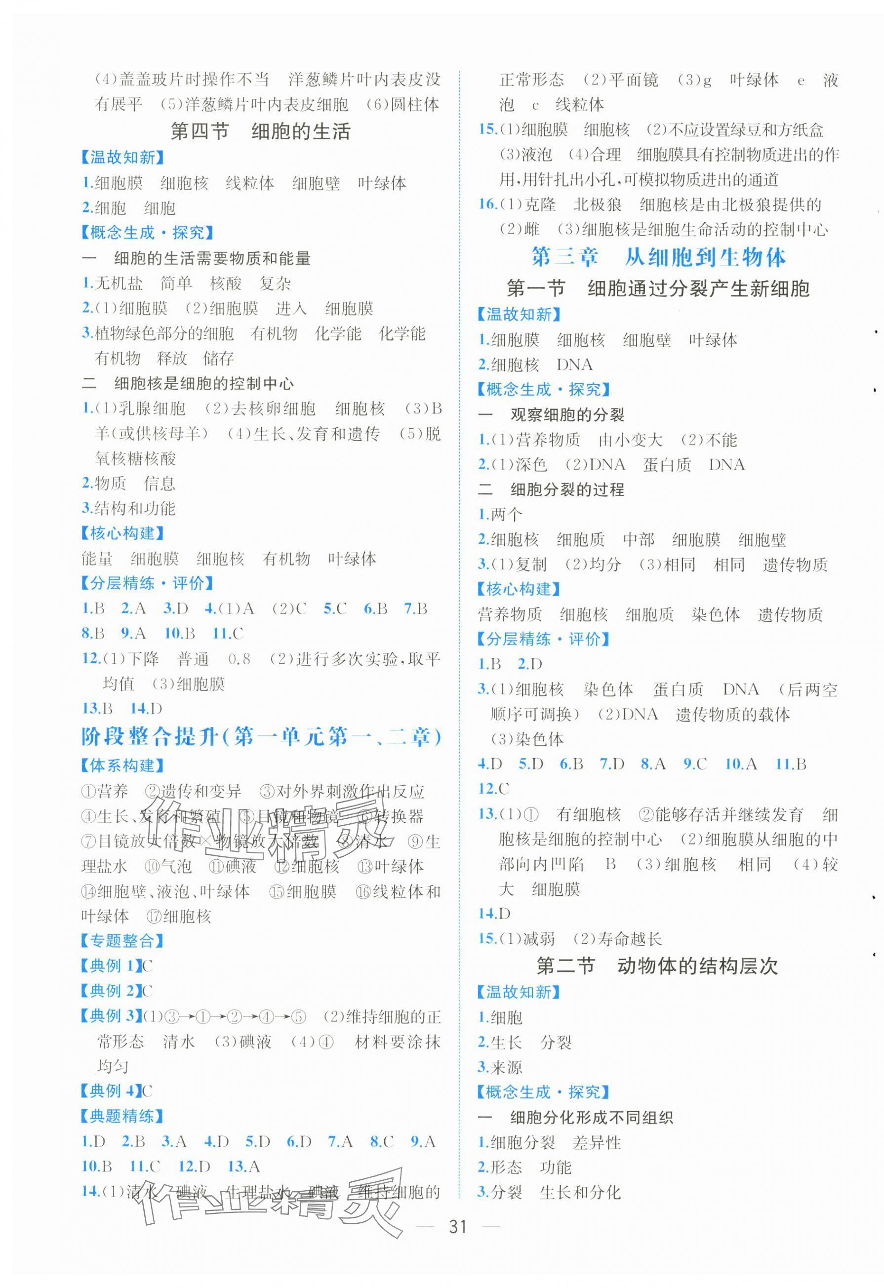2025年人教金學典同步解析與測評七年級生物上冊人教版云南專版 第3頁