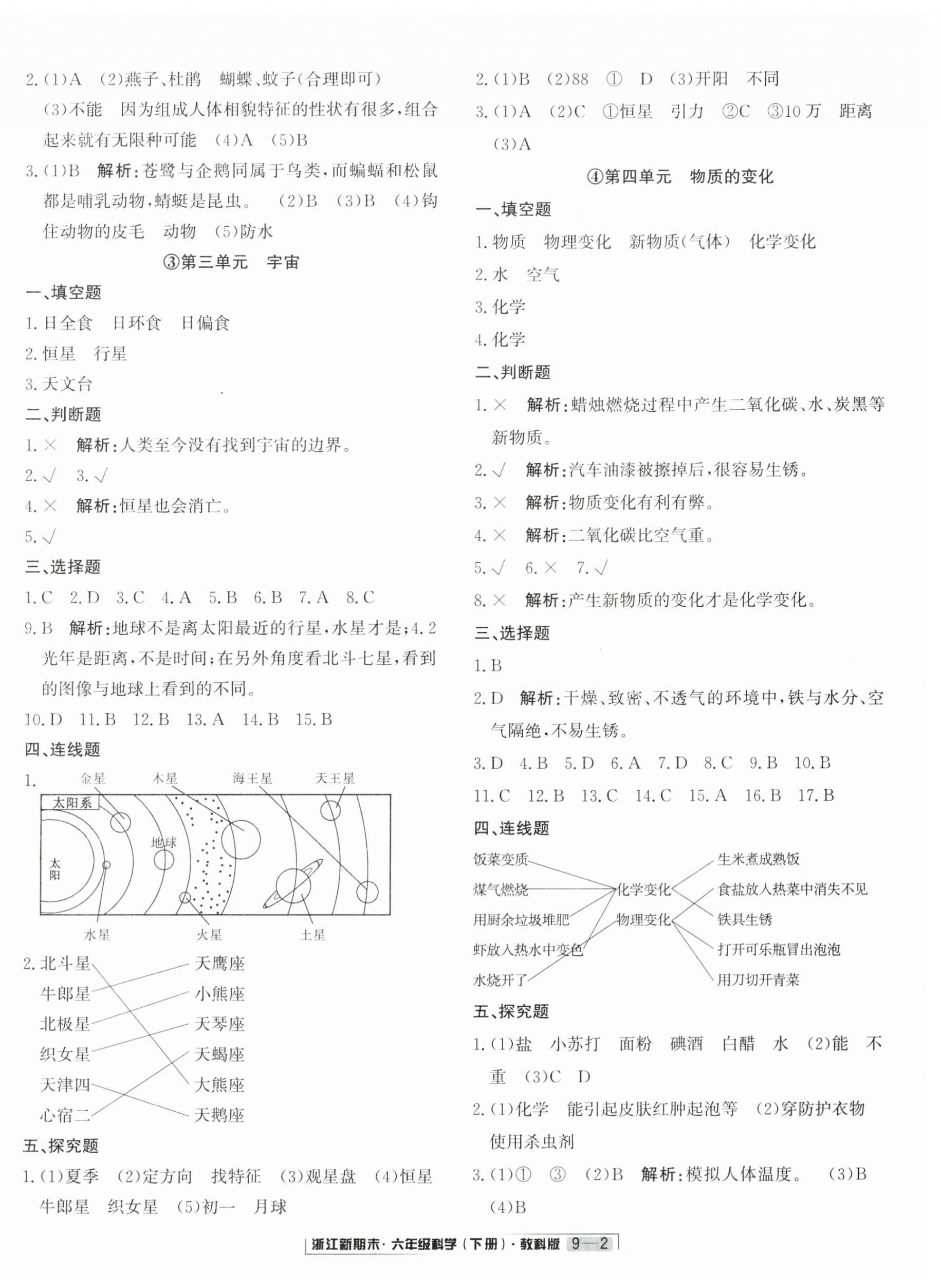 2024年励耘书业浙江新期末六年级科学下册教科版 第2页