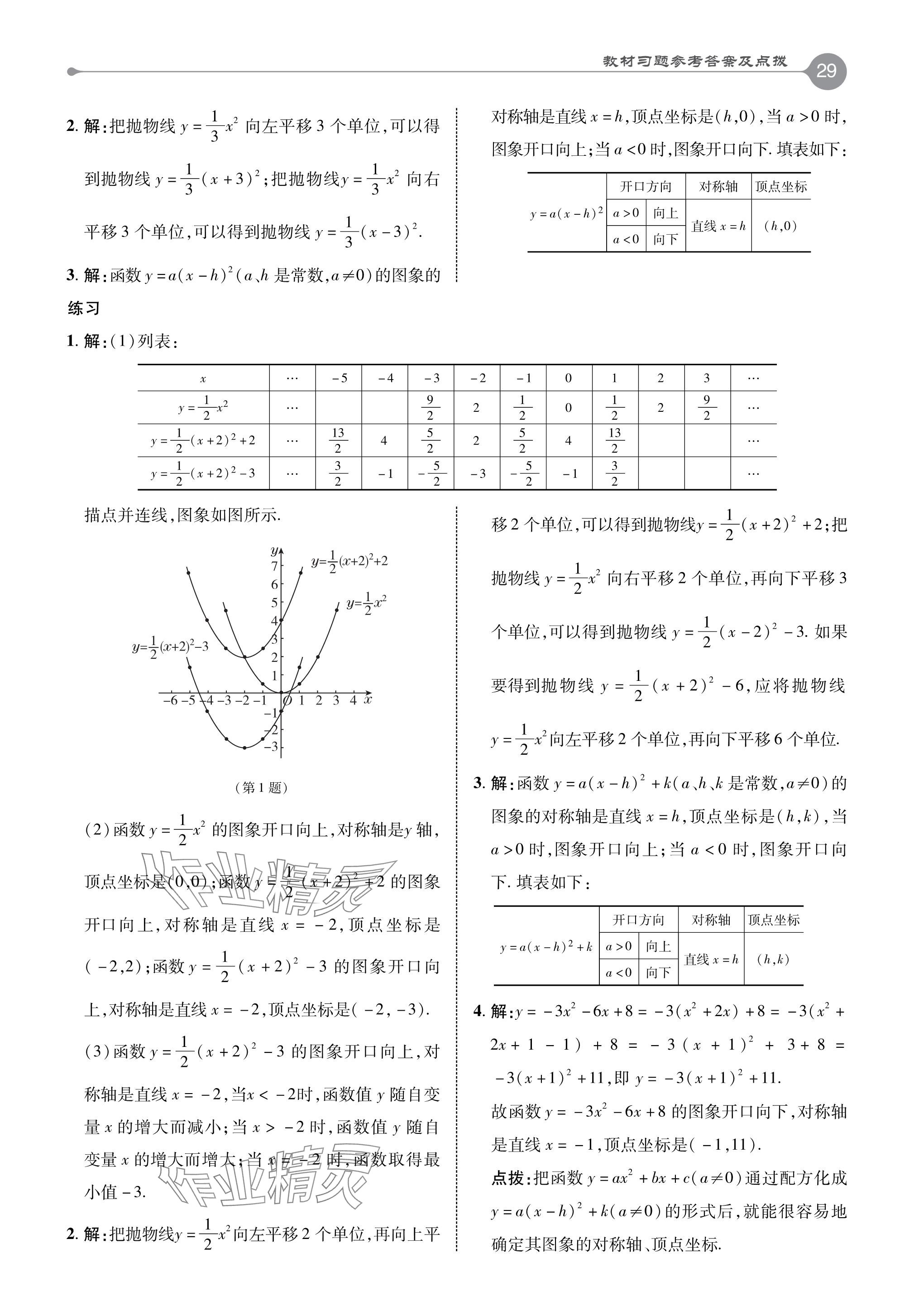 2024年教材課本九年級(jí)數(shù)學(xué)下冊(cè)華師大版 參考答案第3頁(yè)