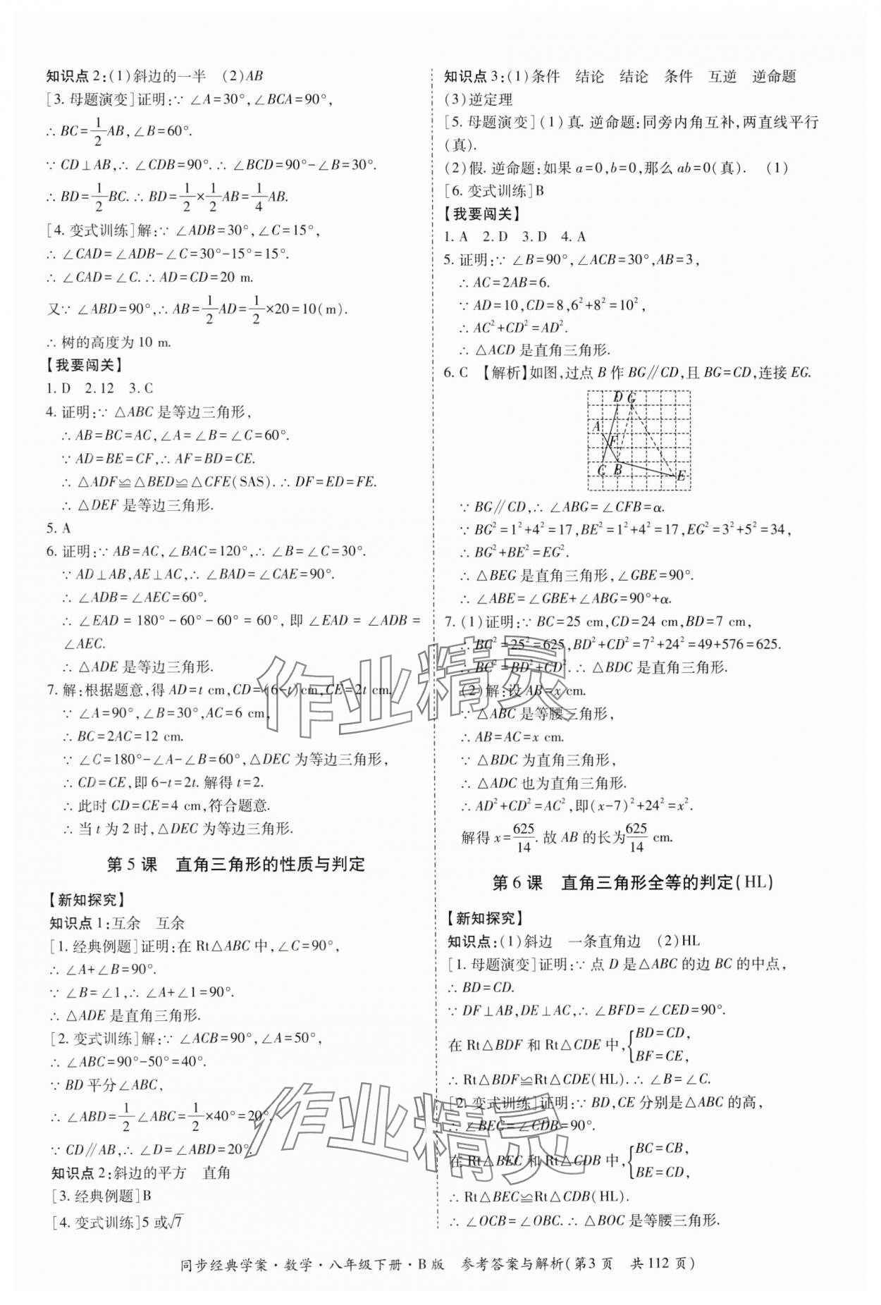 2025年同步經典學案八年級數學下冊北師大版 第3頁
