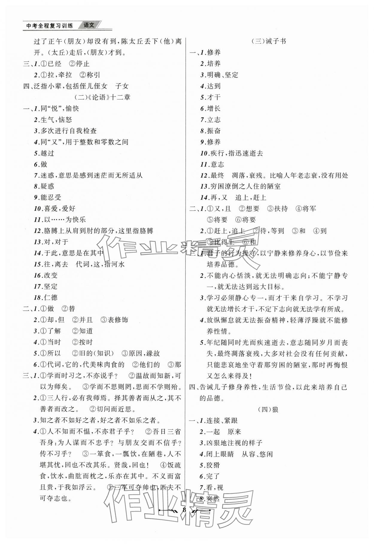 2025年中考全程復習訓練語文大連專版 第8頁