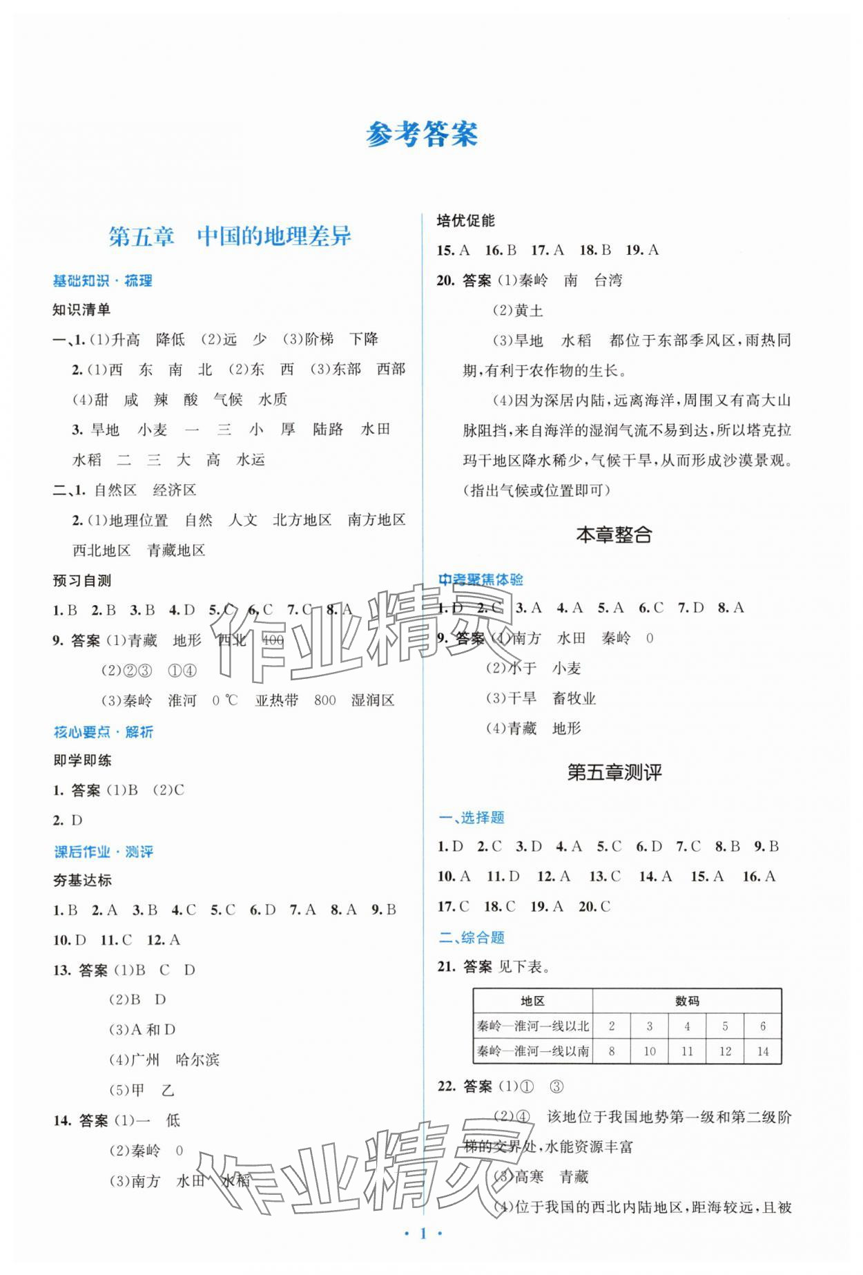 2024年人教金學(xué)典同步解析與測評學(xué)考練八年級地理下冊人教版 參考答案第1頁