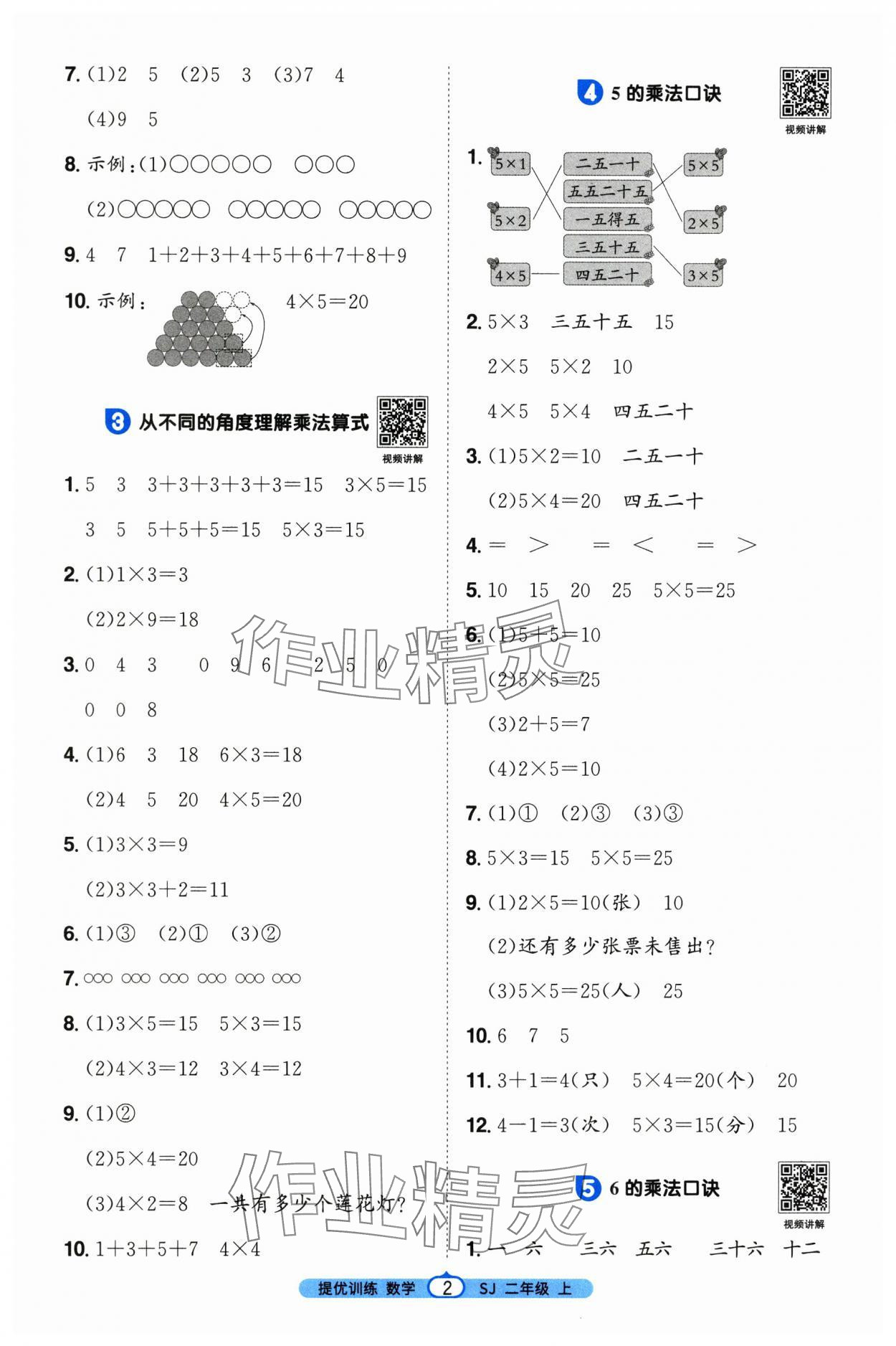 2025年阳光同学课时提优训练二年级数学上册苏教版 第2页