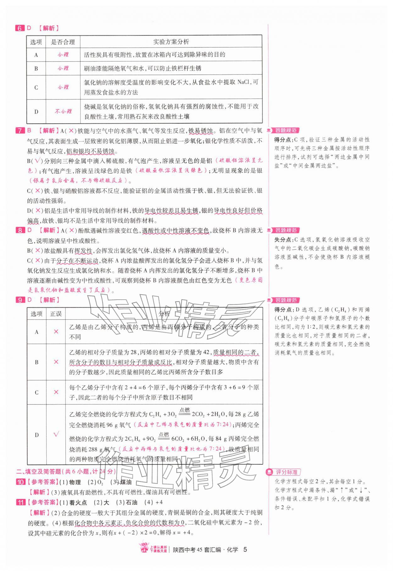 2026年金考卷45套汇编化学陕西专版&nbsp;第5页