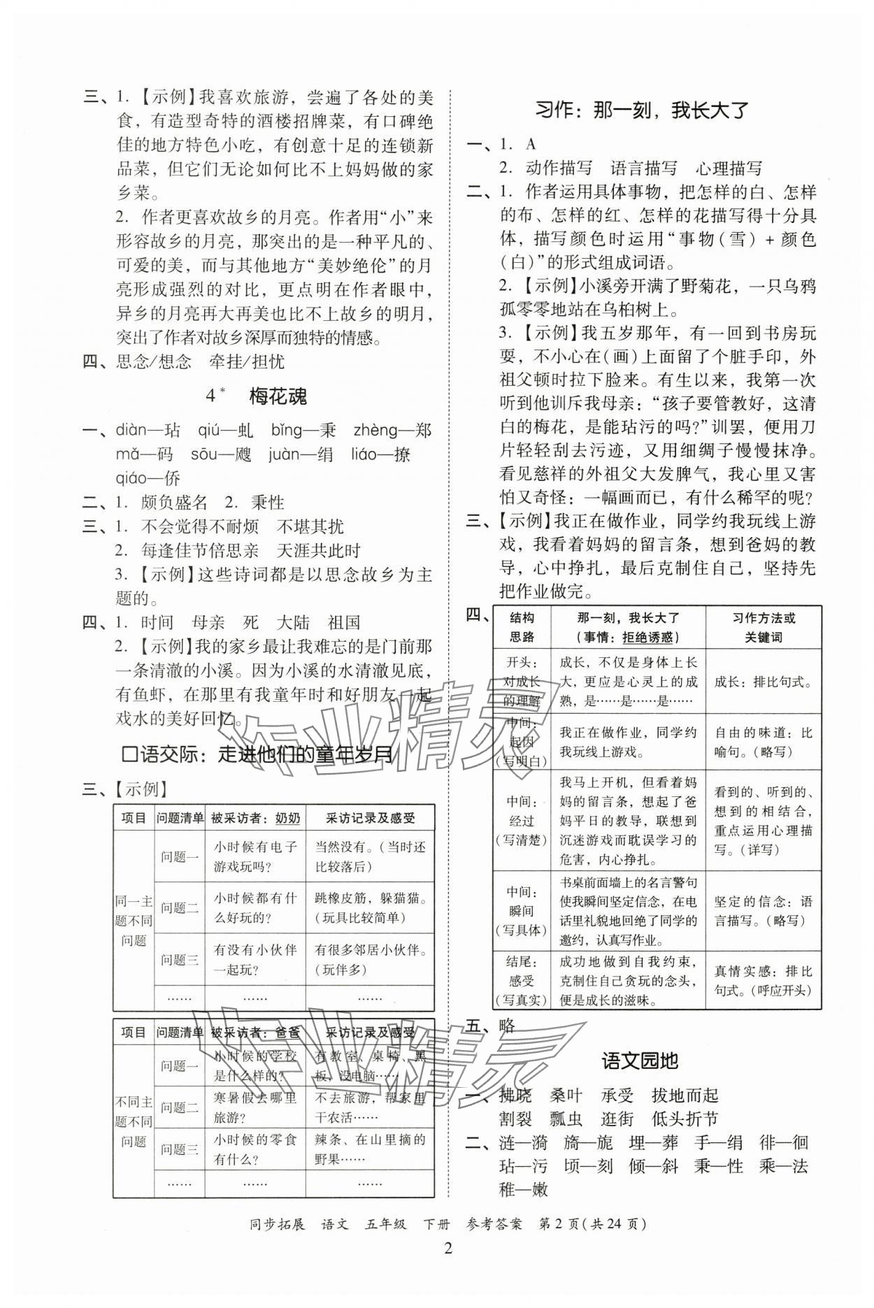 2024年同步拓展五年級(jí)語(yǔ)文下冊(cè)人教版中山專(zhuān)版 第2頁(yè)