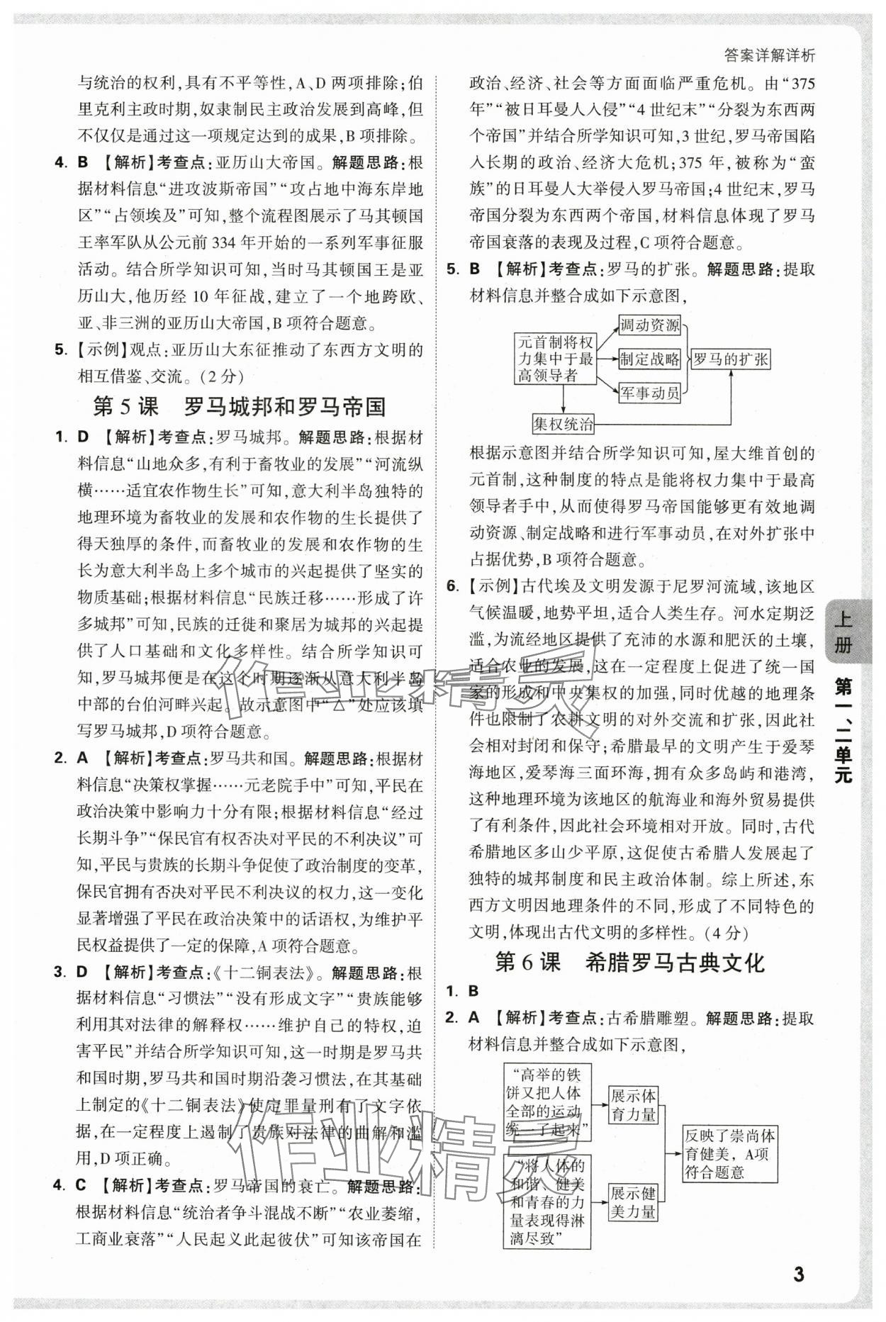 2025年萬唯中考情境題九年級歷史全一冊人教版 參考答案第3頁