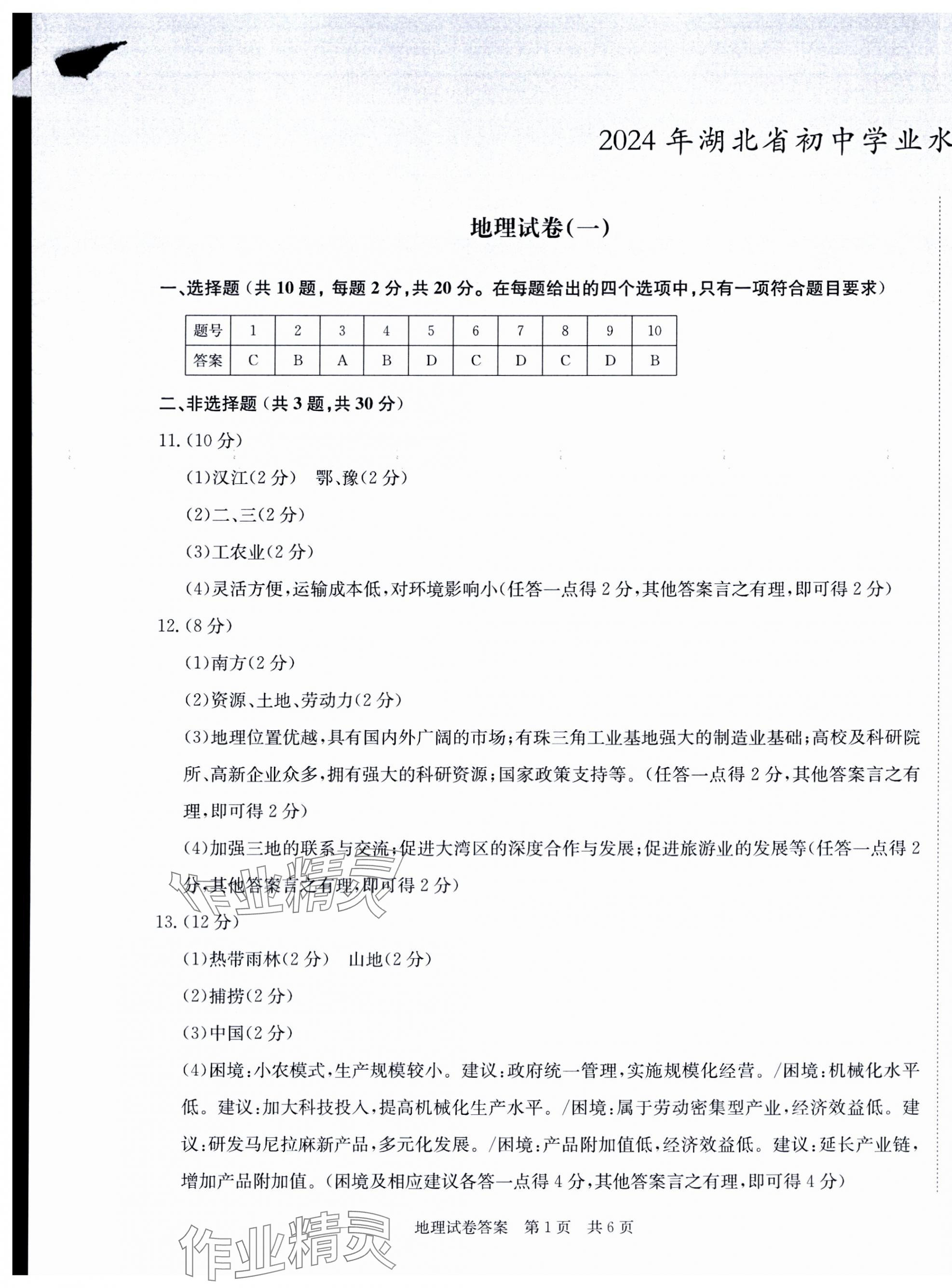 2024年中考復(fù)習(xí)指南模擬沖刺卷地理湖北專版 第1頁(yè)